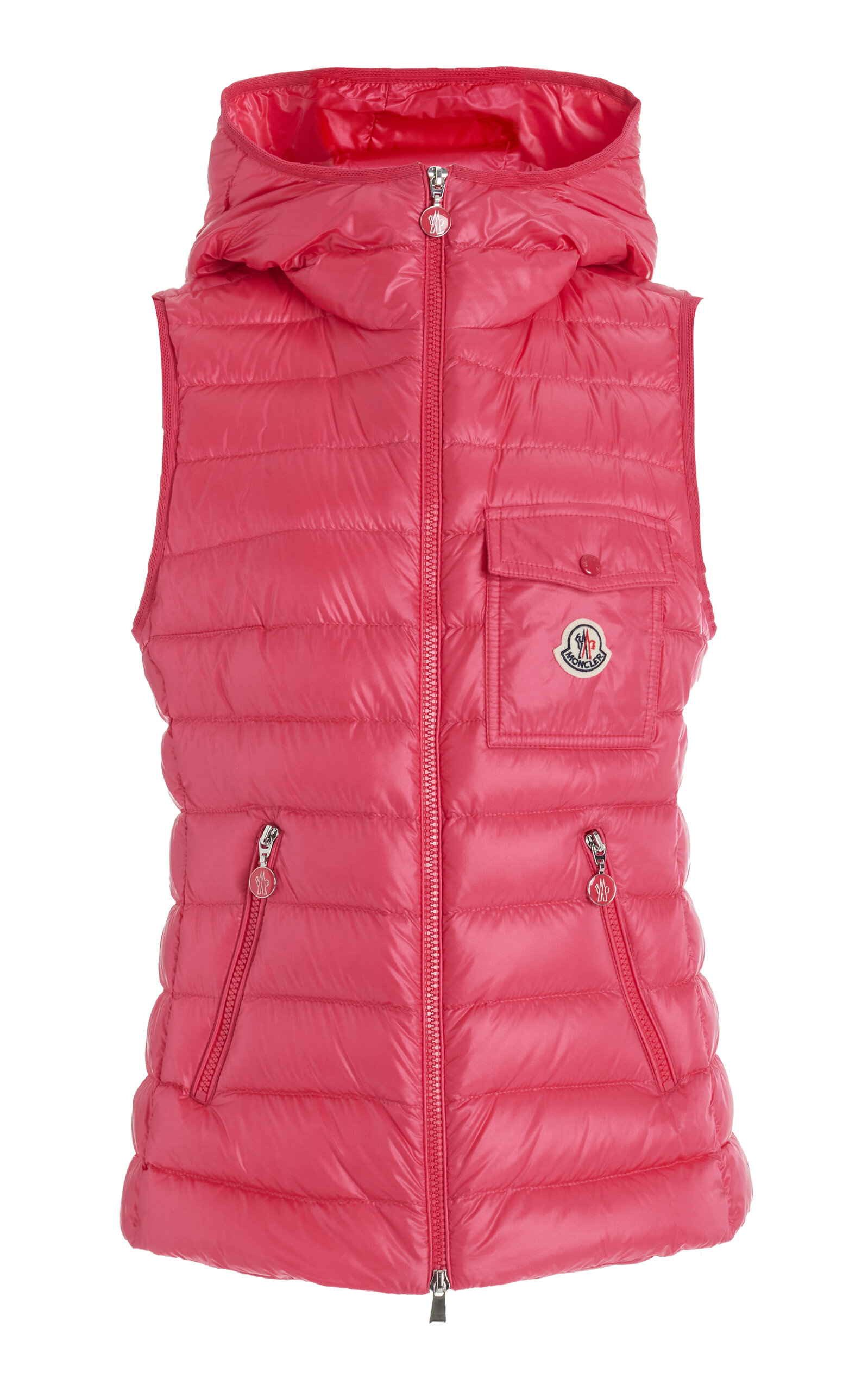 Moncler Glygos Zip-up Down Vest In Pink