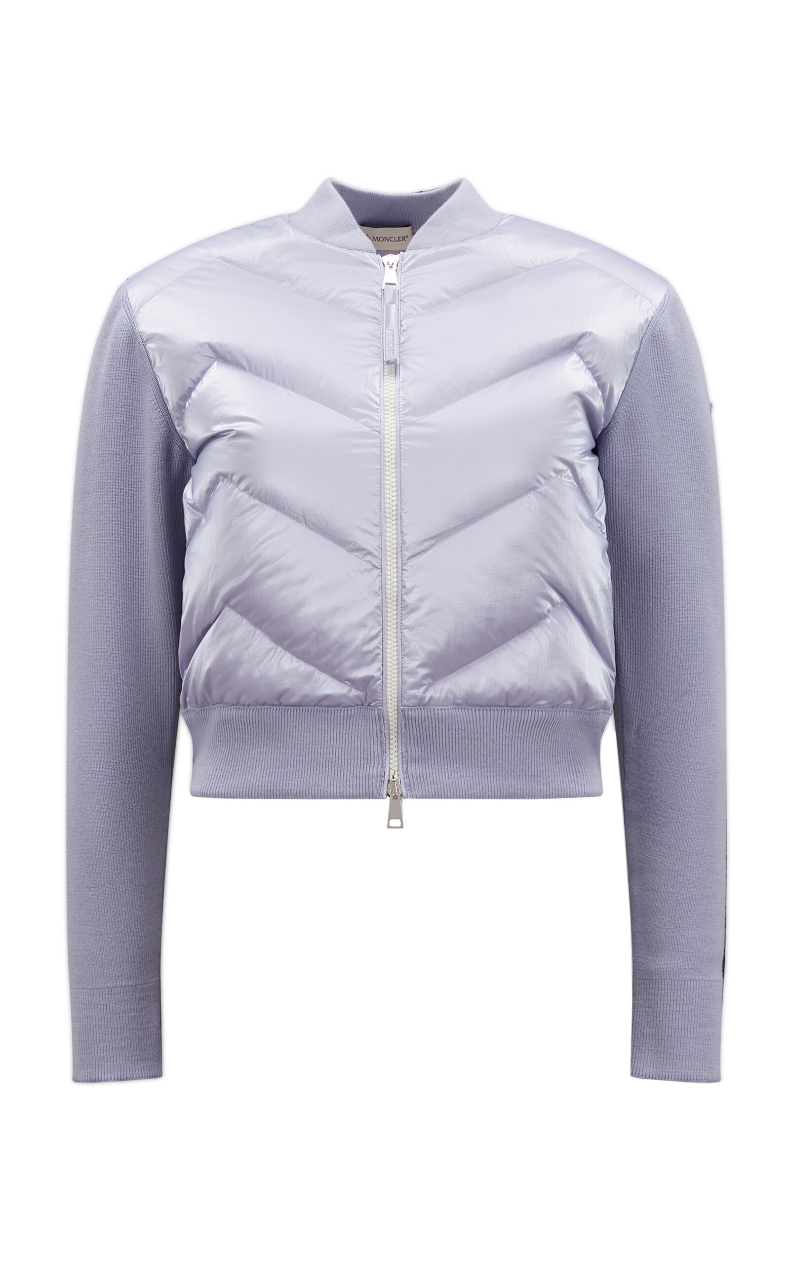 Moncler Down Cardigan In Purple