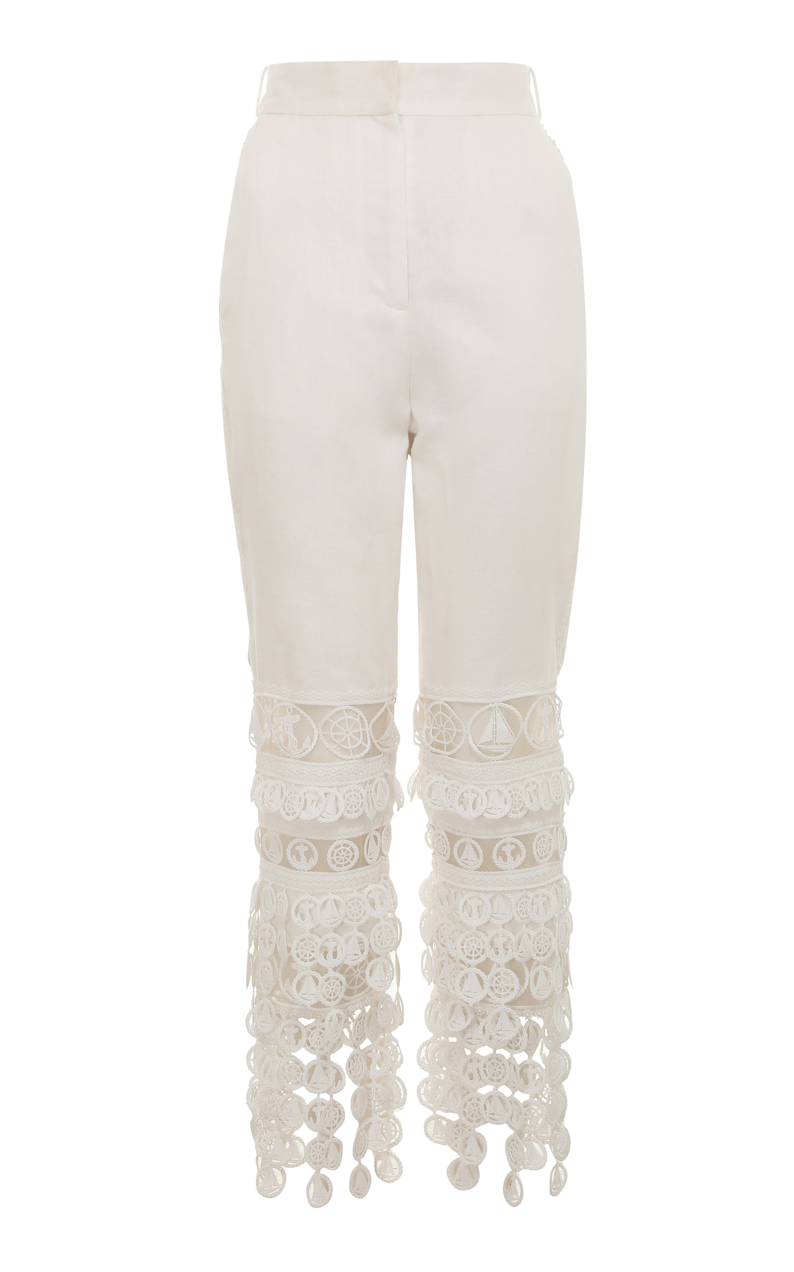 Zimmermann High Tide Nautical Linen Cropped Pants