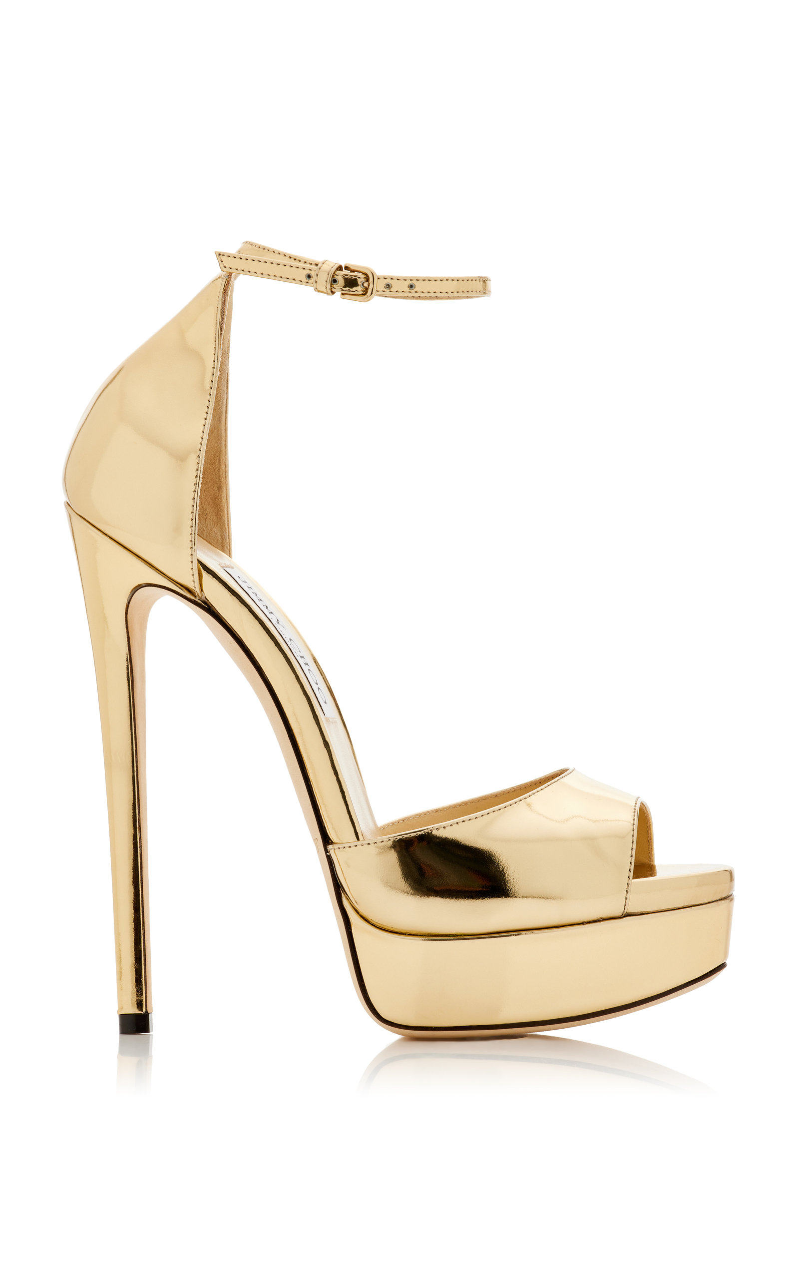 Jimmy Choo - Women's Max Leather Platform Sandals - Gold - IT 36.5 - Moda Operandi