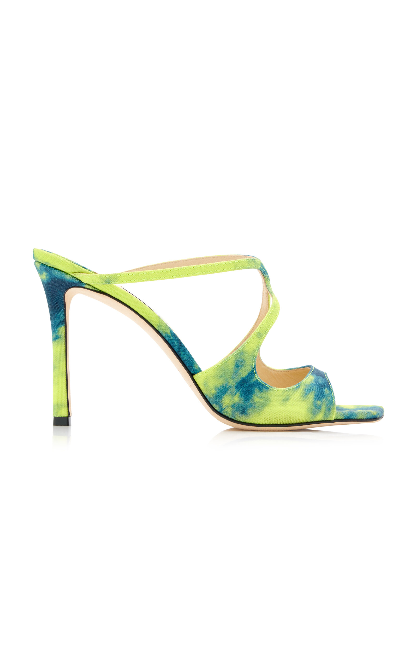 Jimmy Choo - Women's Anise Marbled Denim Sandals - Yellow - IT 35 - Moda Operandi
