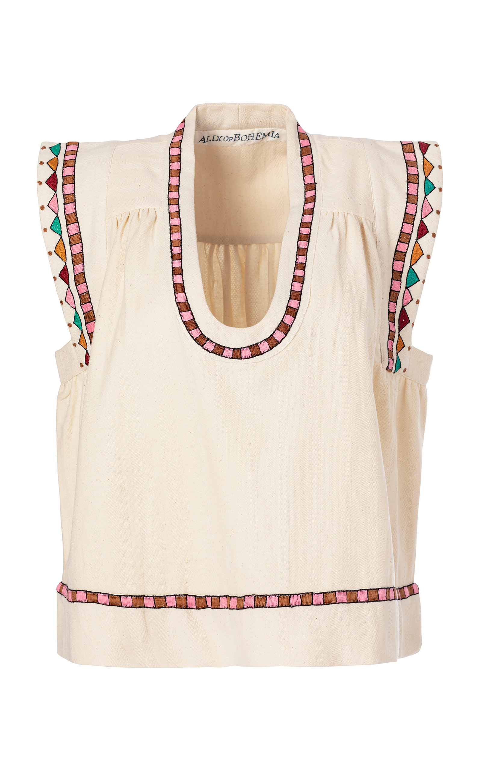 Alix of Bohemia Nehru Sand Dollar Cotton Top - Multi - XS