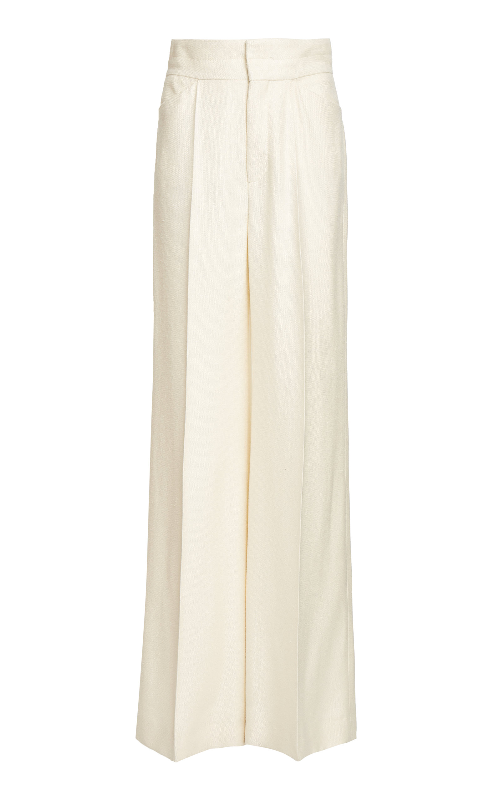 CHLOÉ WIDE-LEG SILK-WOOL PANTS