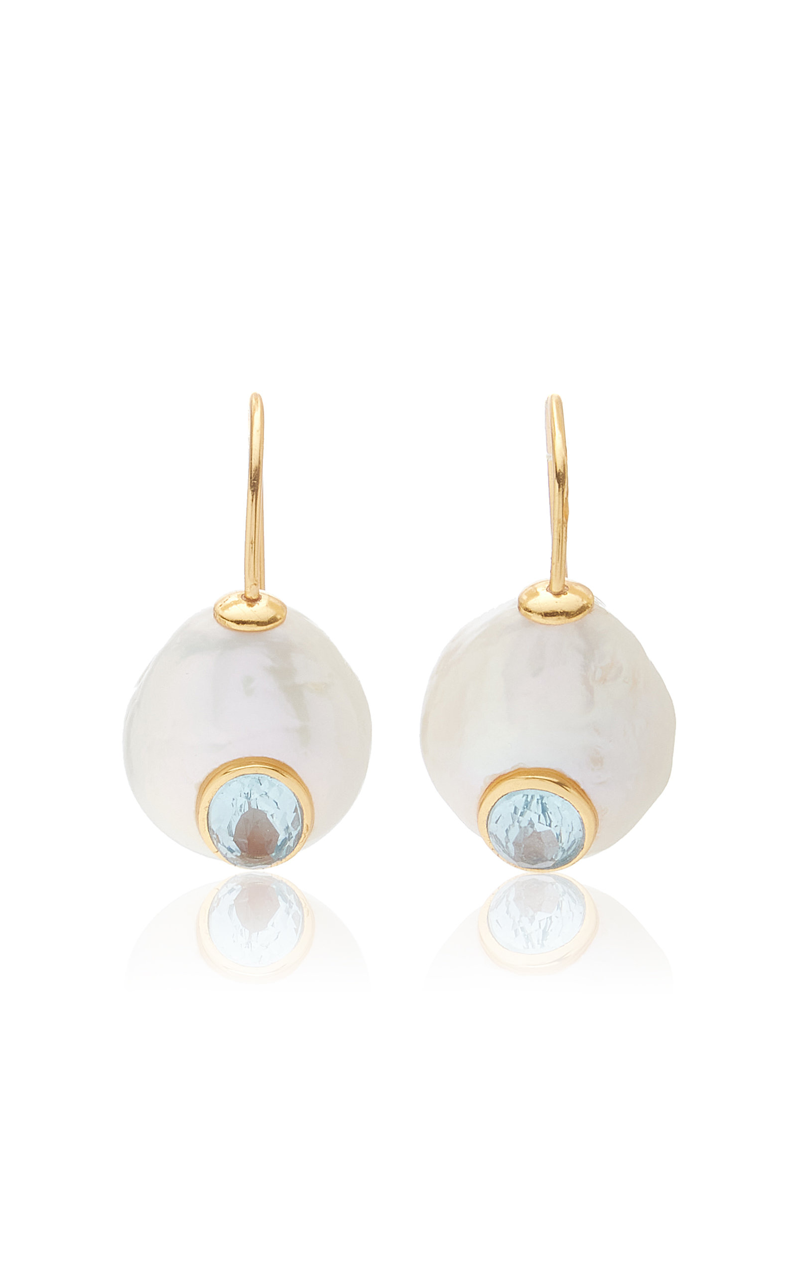 Lizzie Fortunato Women's Pearl Pablo Gold-Plated Sterling Silver Topaz Earrings