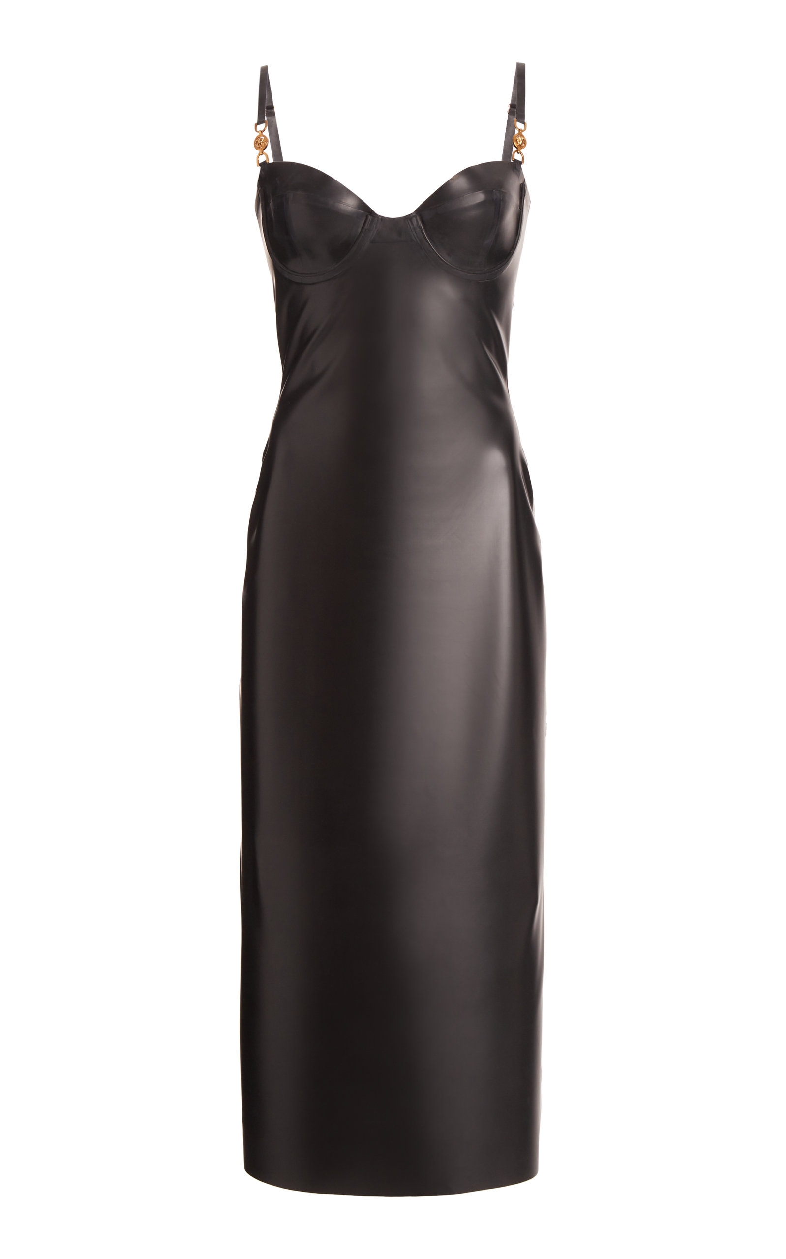 Versace Sweetheart-neck Sleeveless Dress In Black