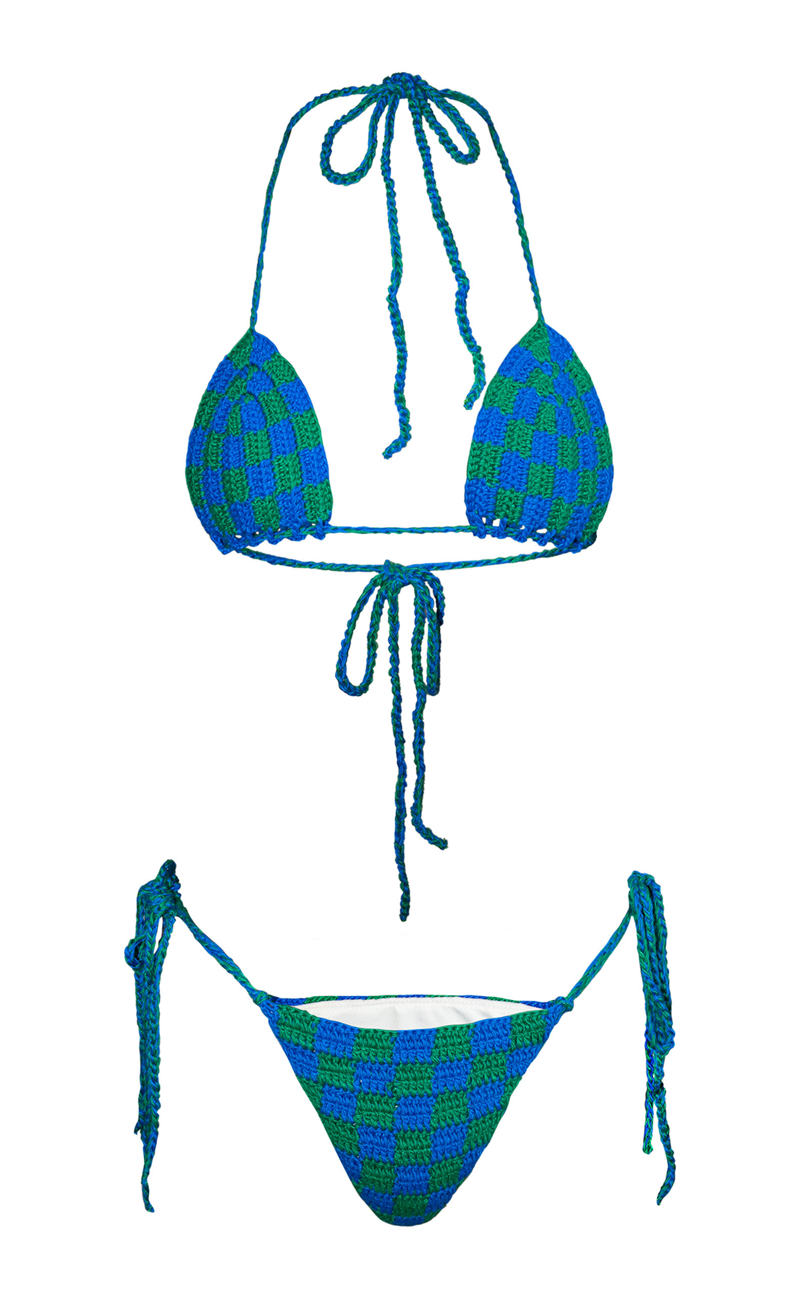 Checkered Triangle Bikini Set
