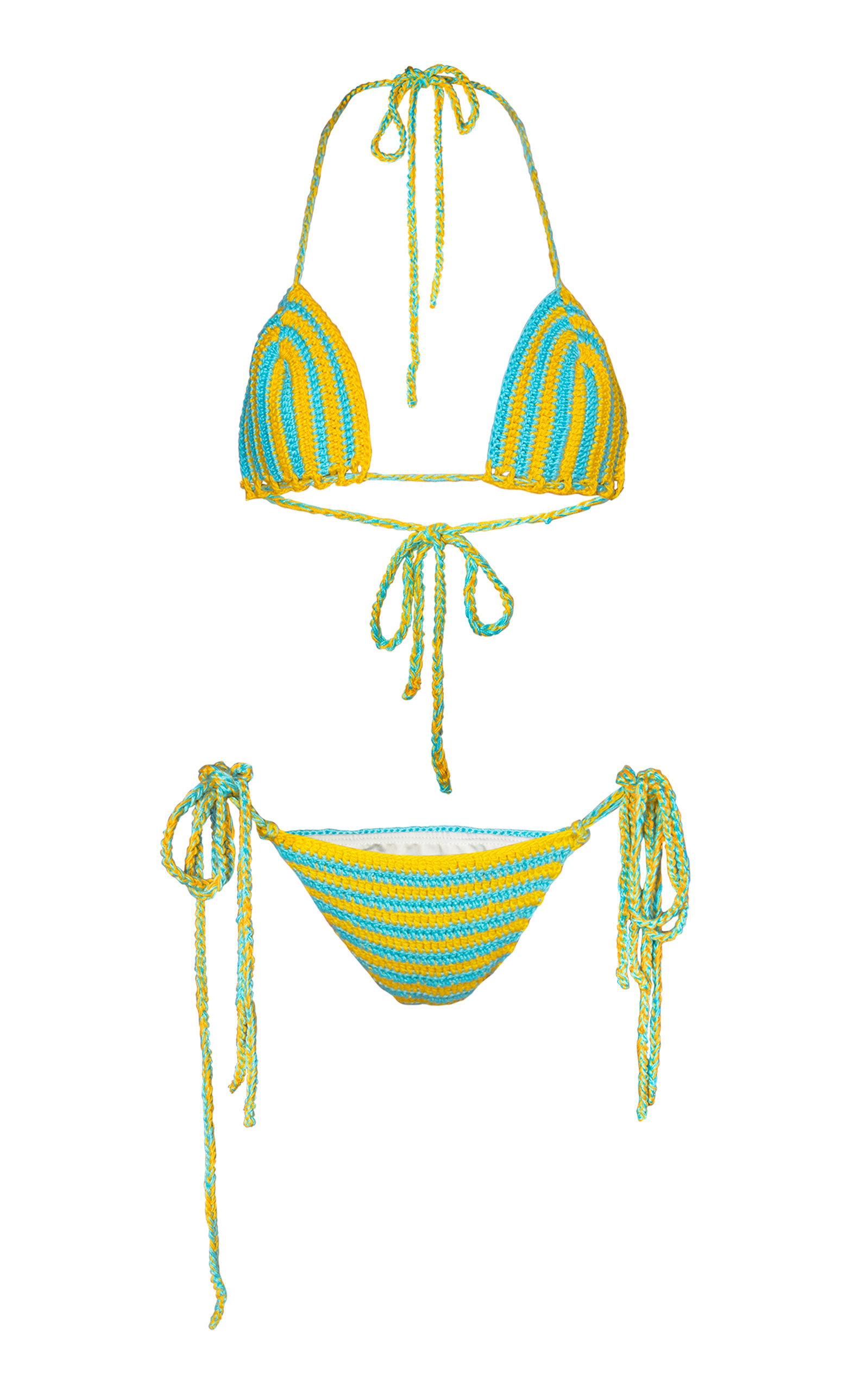Striped Triangle Bikini Set