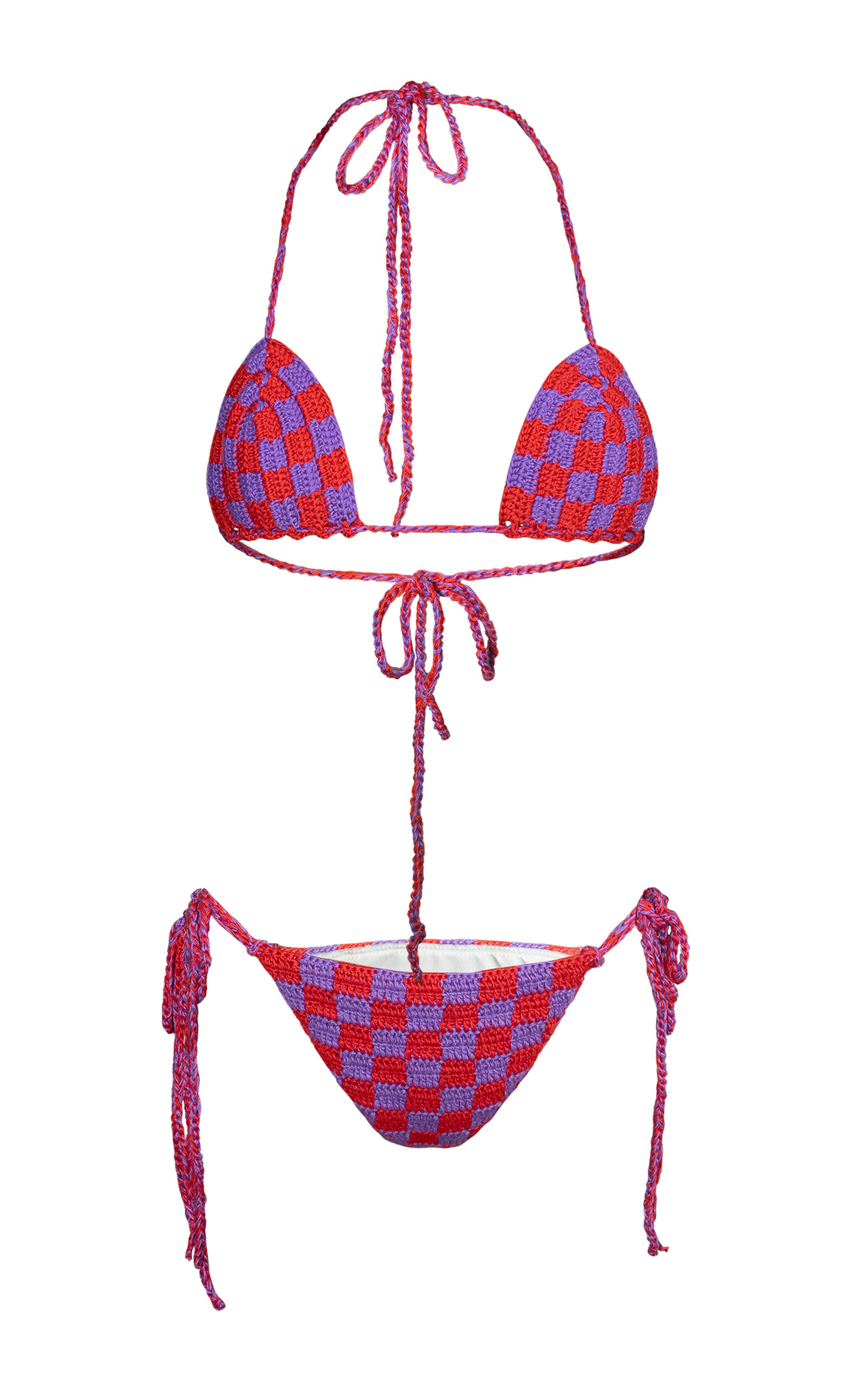 Checkered Triangle Bikini Set
