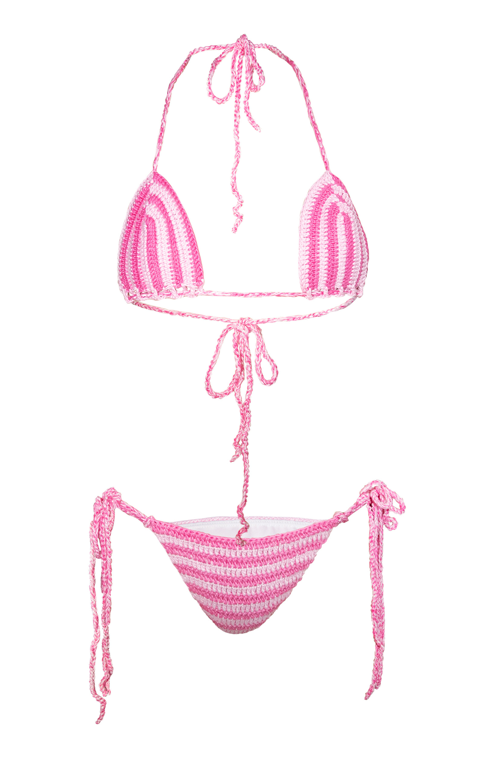 Striped Triangle Bikini Set
