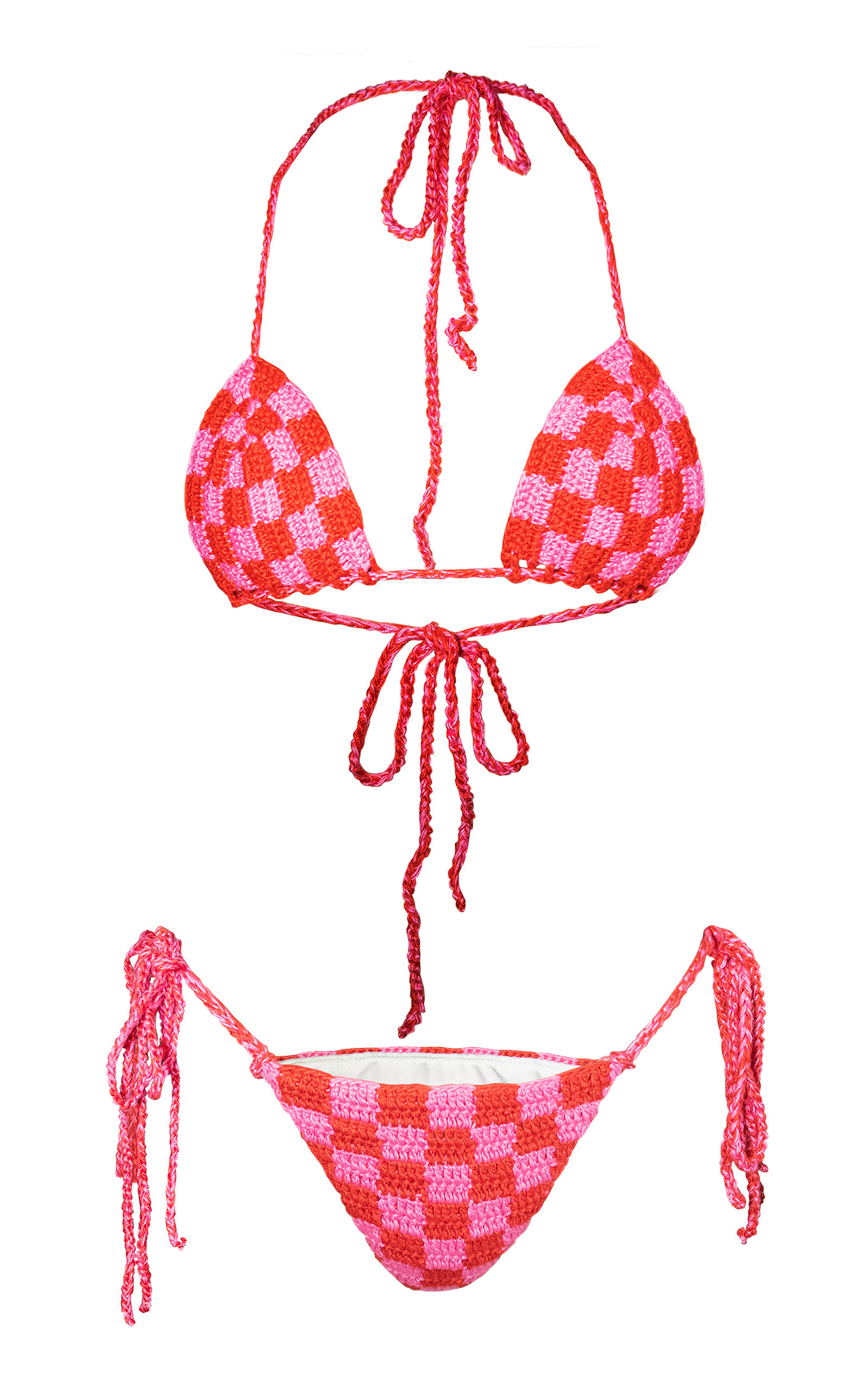 Checkered Triangle Bikini Set