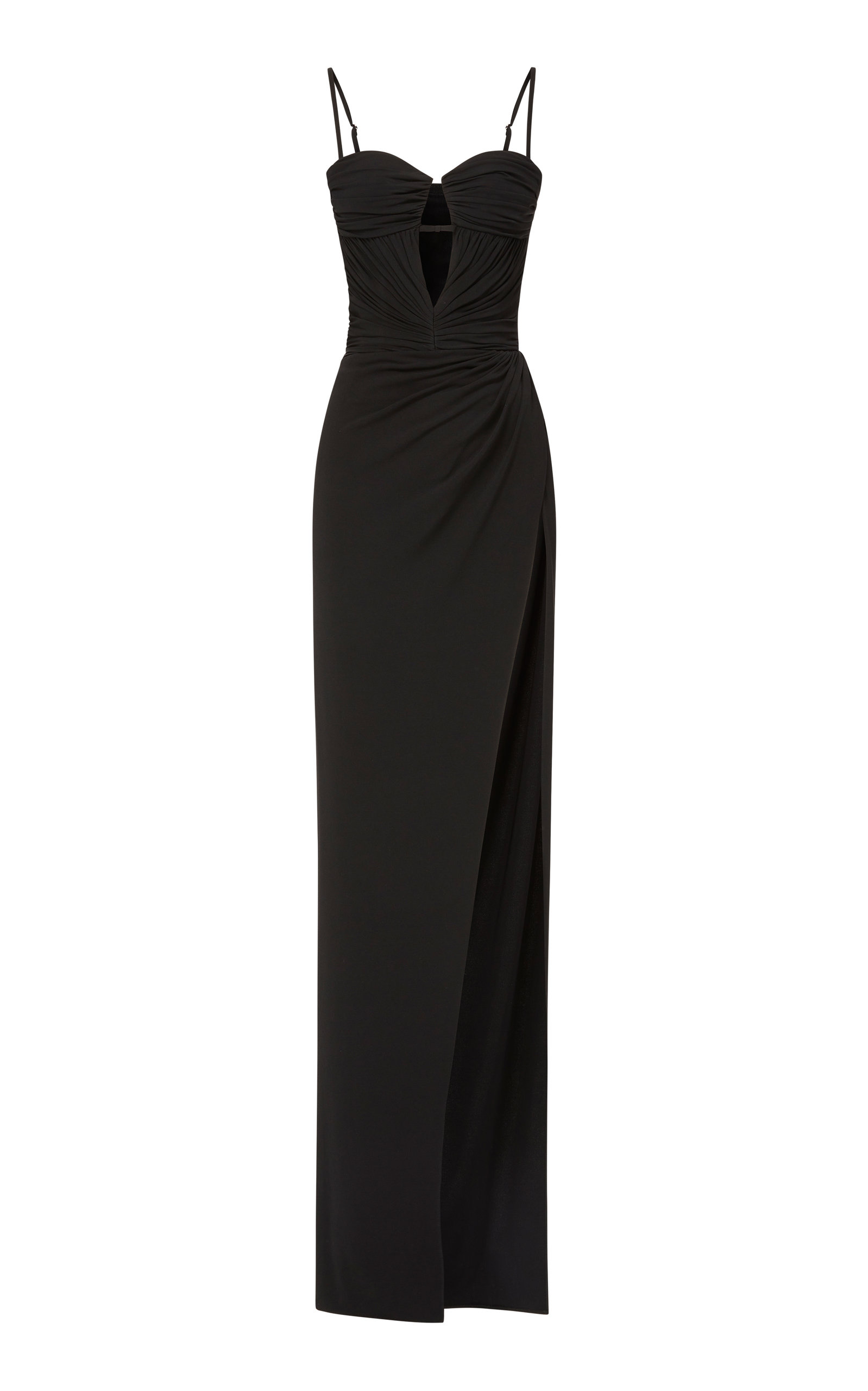 BRANDON MAXWELL BOW-DETAILED JERSEY WRAP GOWN