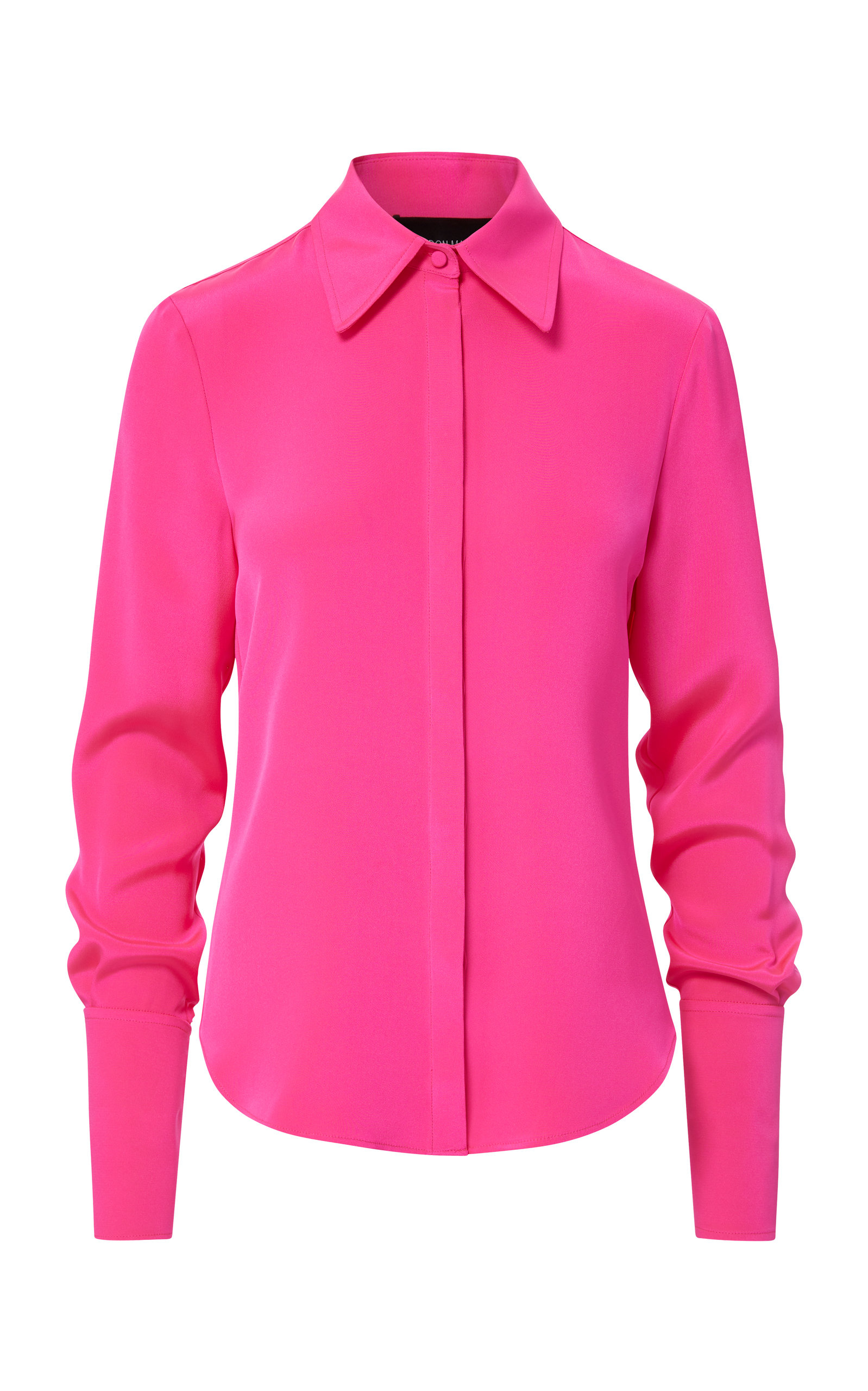 Brandon Maxwell Silk Button Down Shirt - Pink Glo