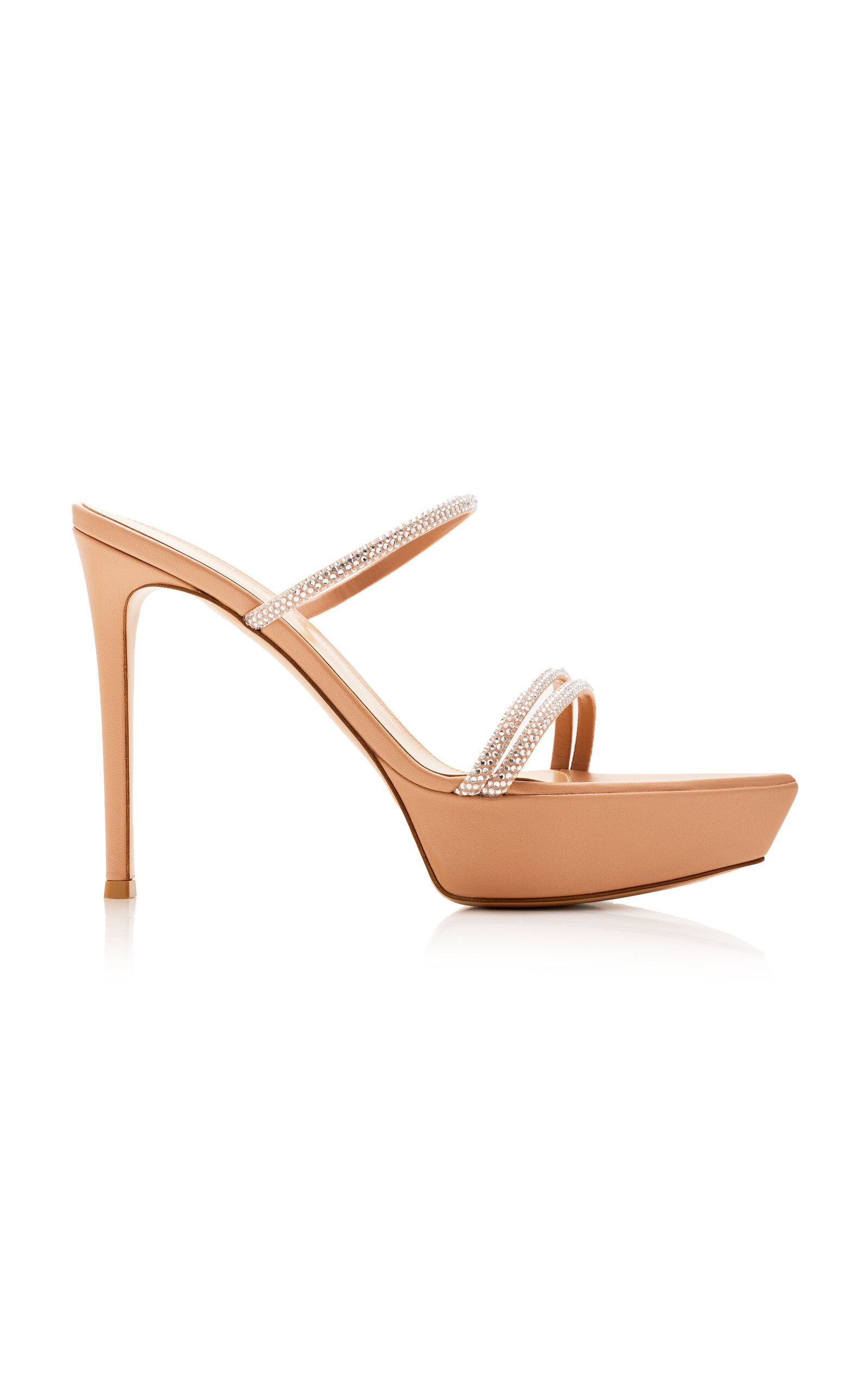 Gianvito Rossi Cannes Leather Platform Sandals In Neutral