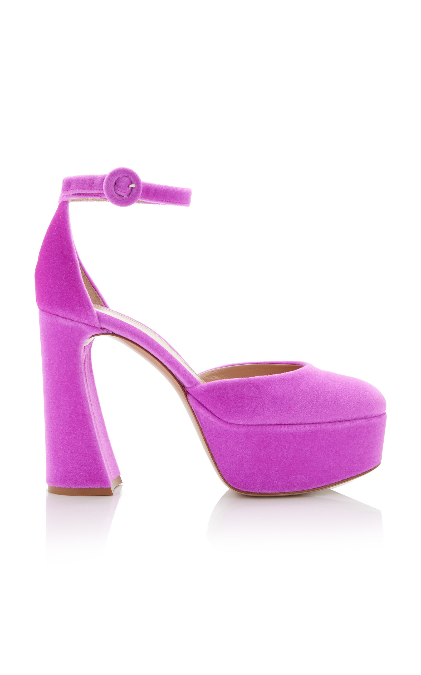 Gianvito Rossi Holly Chenille Platform Pumps In Pink