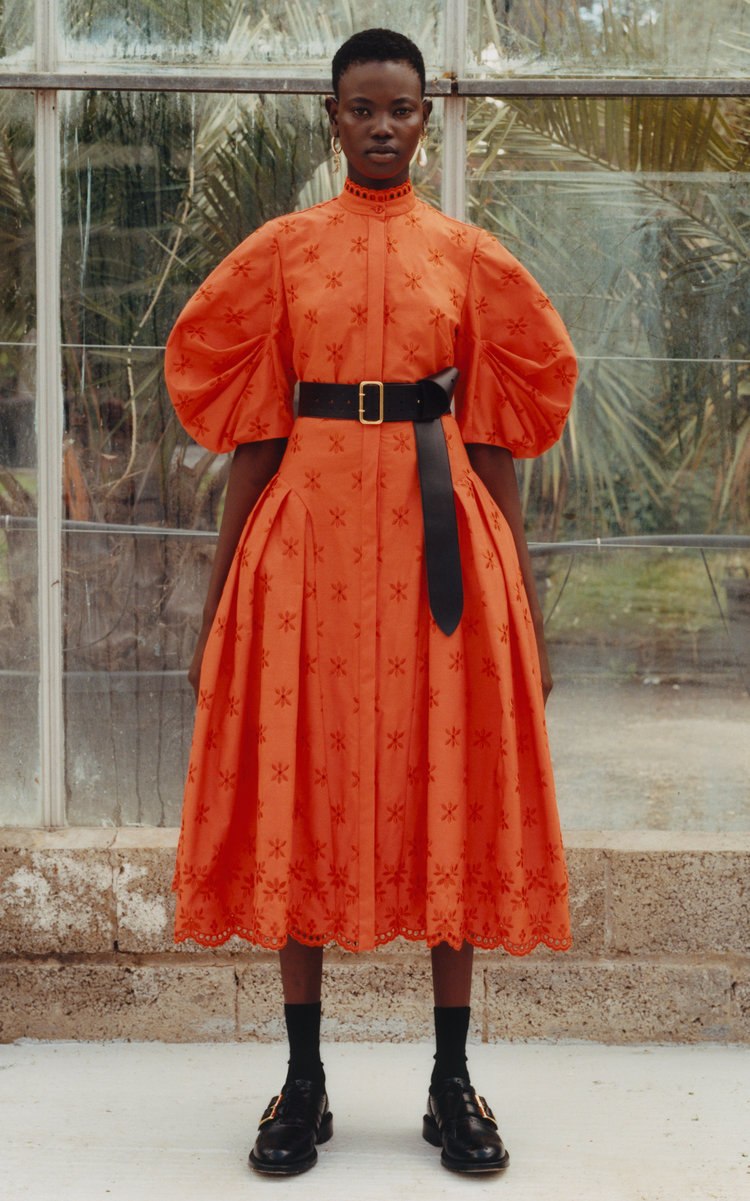 erdem orange dress Second Hand Erdem Orange Abstract Pattern Mini Dress