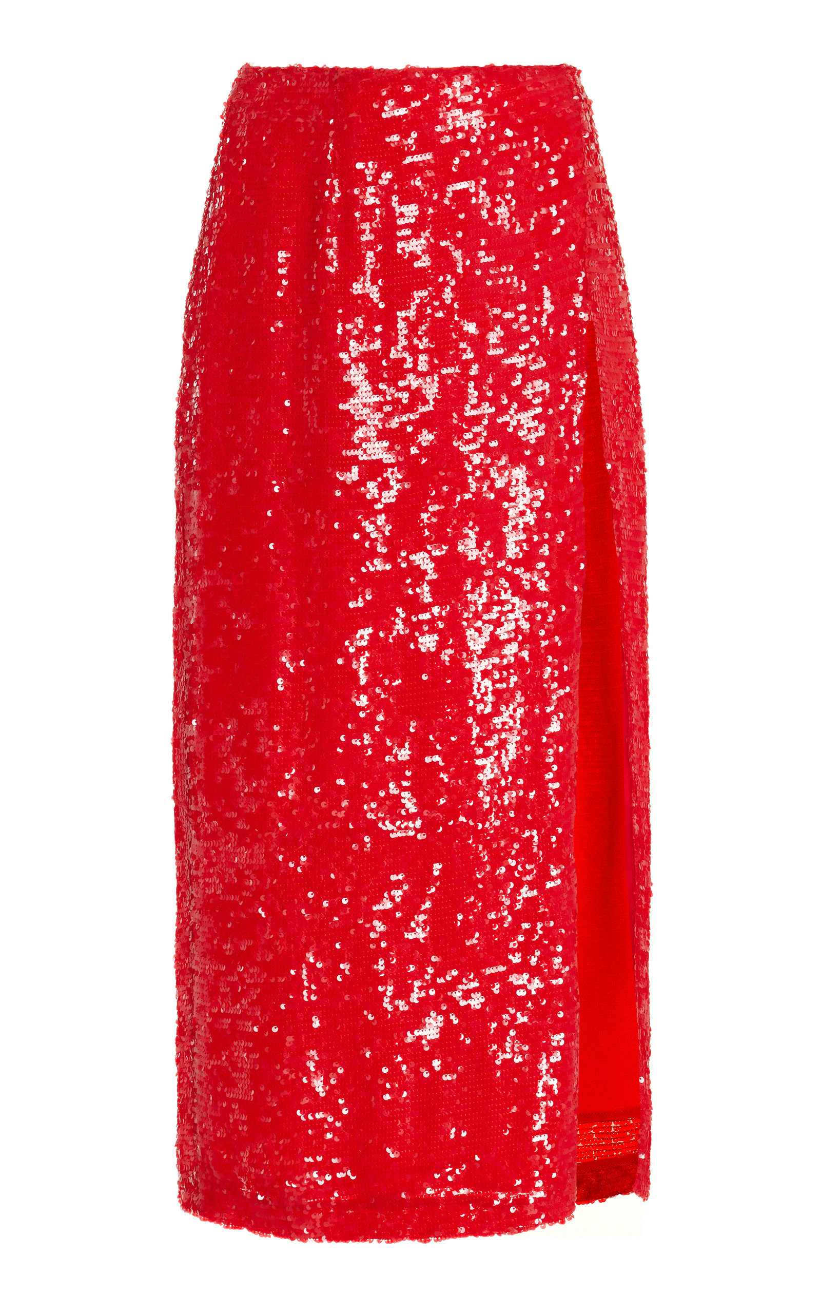 LAPOINTE - Women's Sequined Midi Skirt - Red - US 10 - Moda Operandi