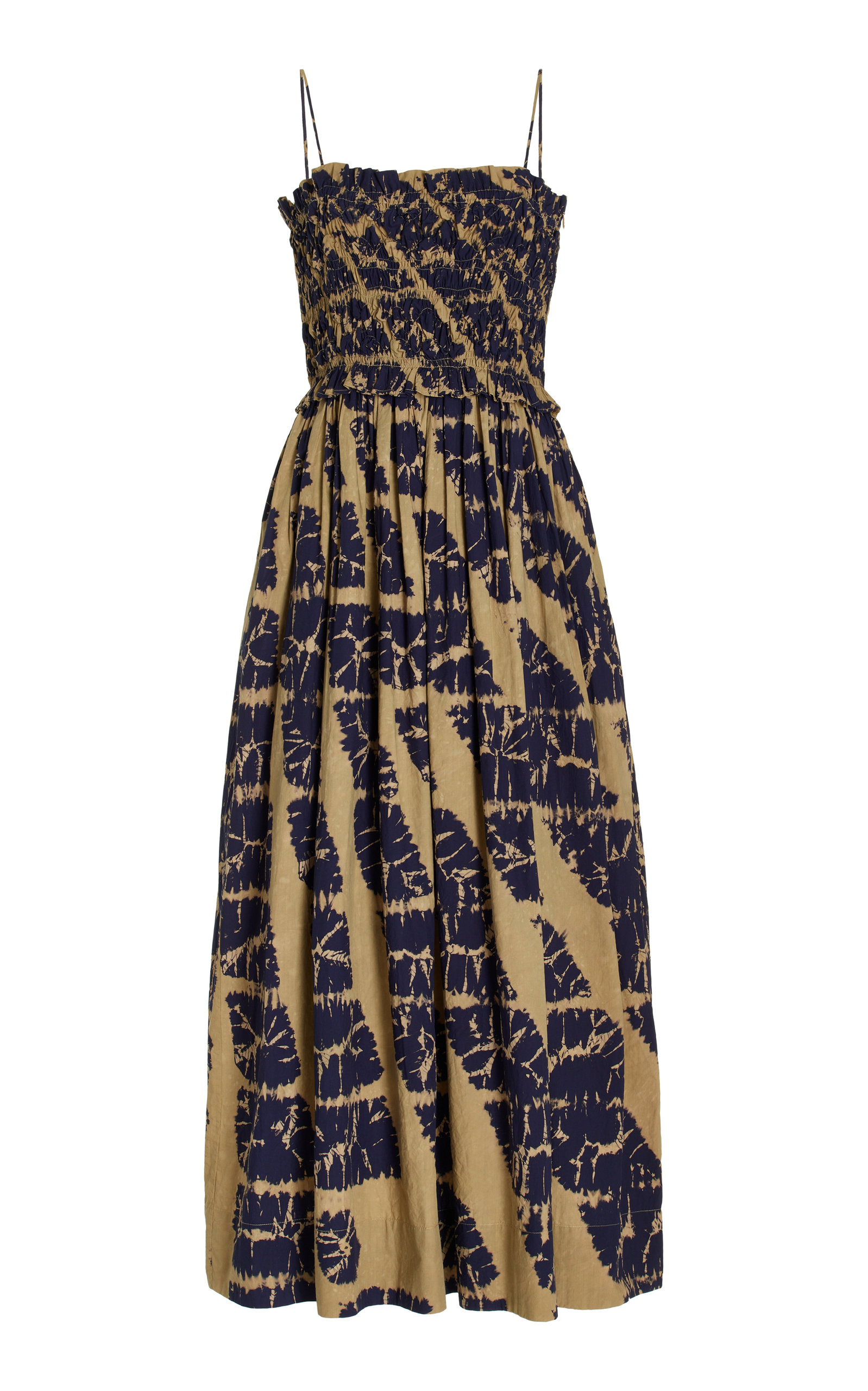 Ulla Johnson Akshara Dyed Cotton Midi Dress In Print