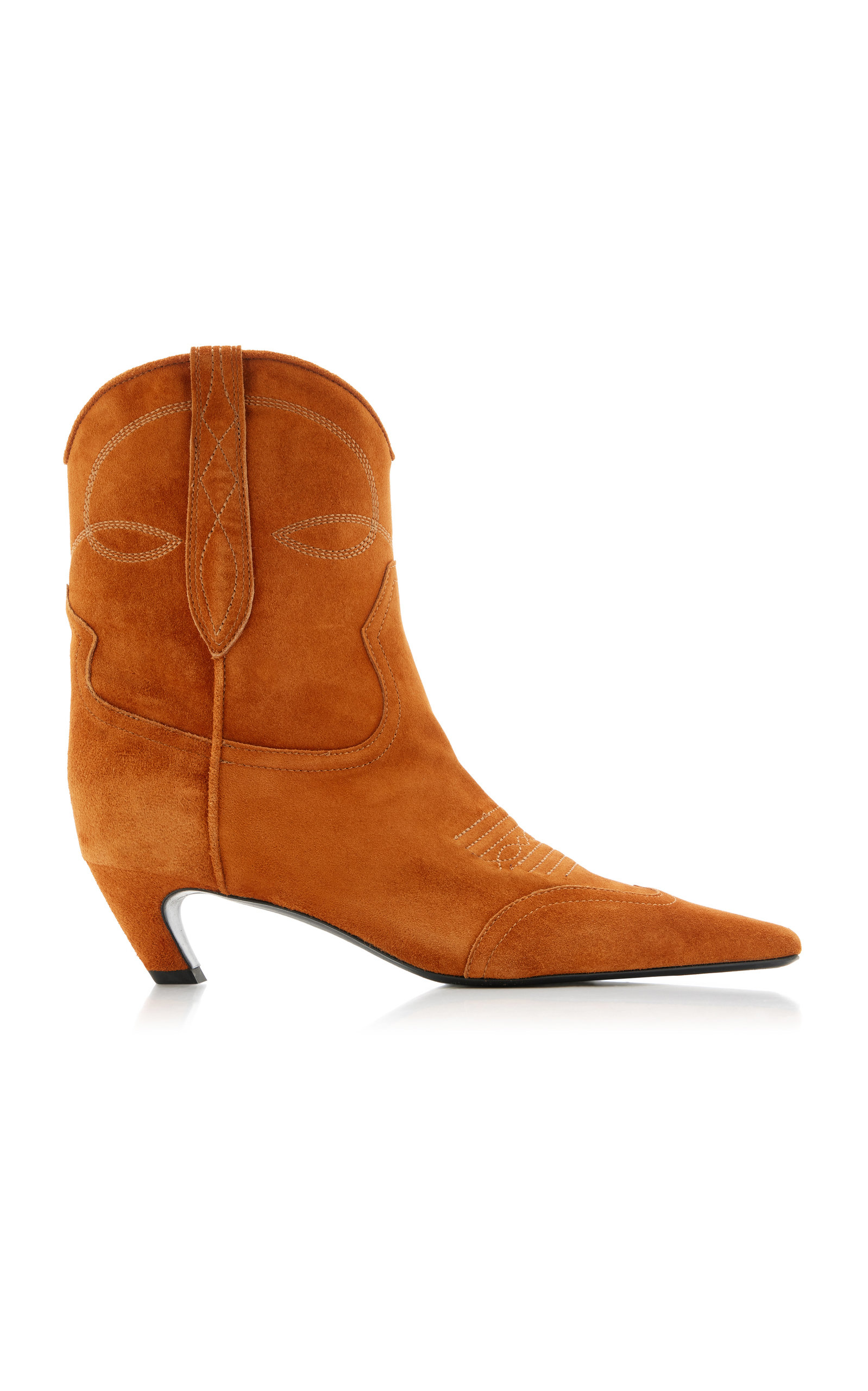 Khaite Cowbody Ankle Booties In Brown