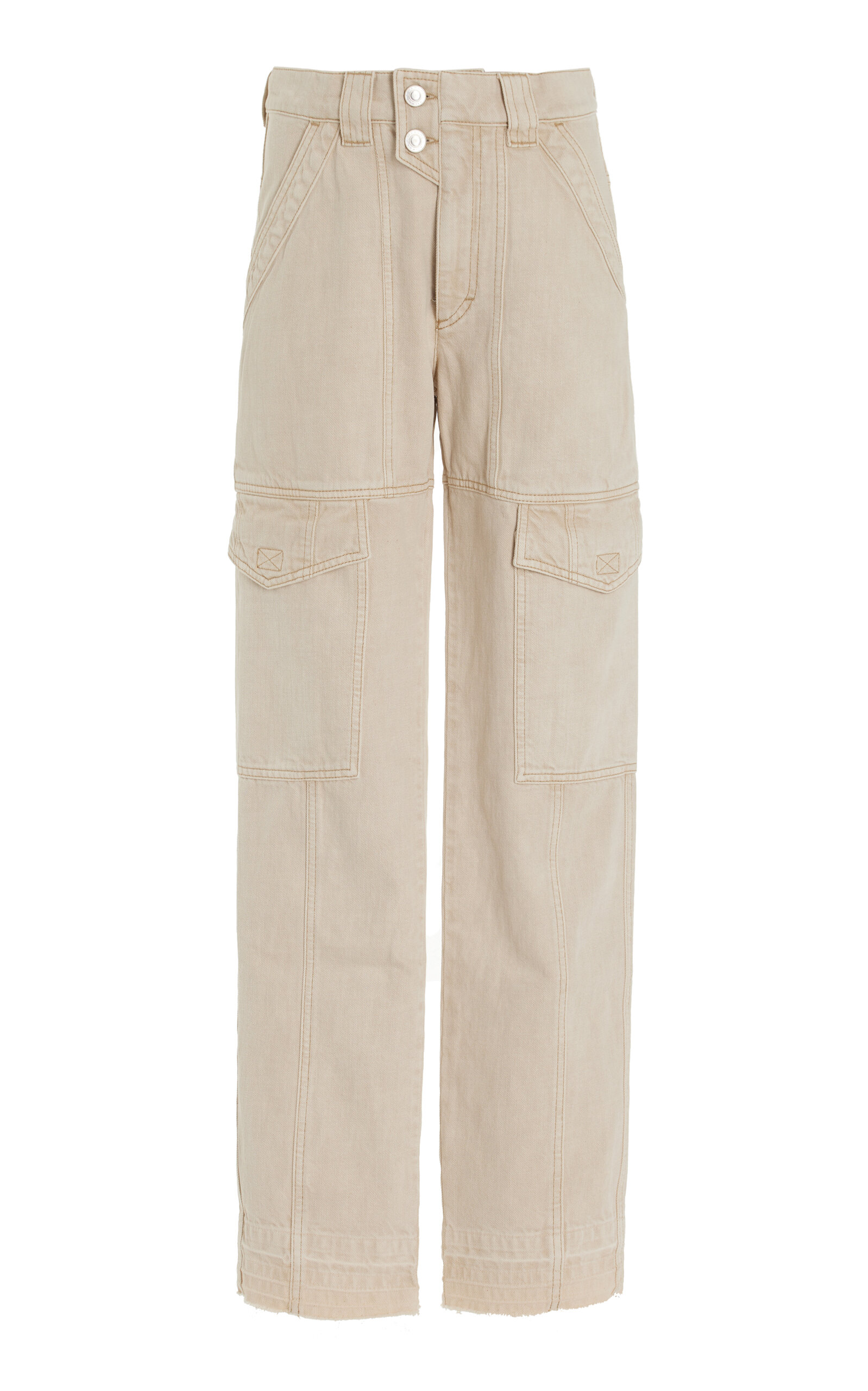 Isabel Marant Étoile Vayoneo Cotton Denim Cargo Jeans In Ivory