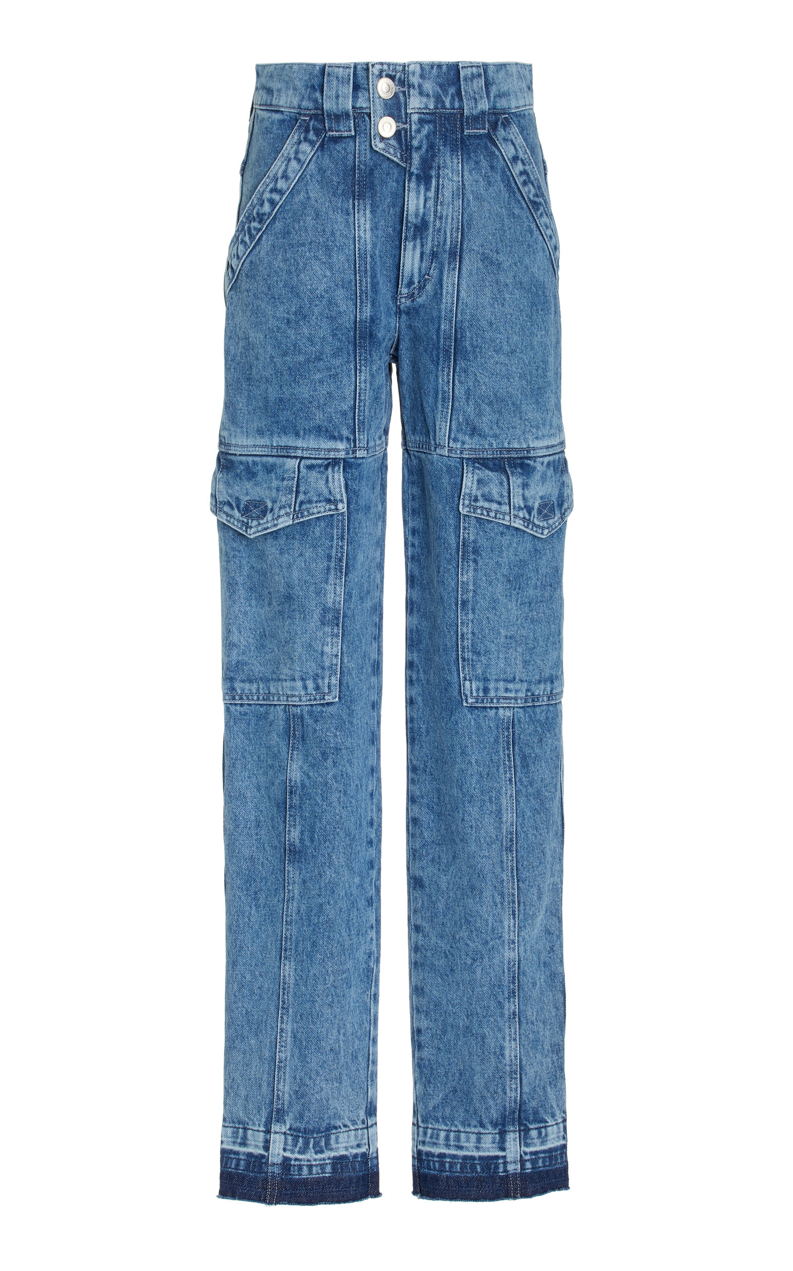 Isabel Marant Étoile Blue Denim Cargo Pants With Pockets In Blue