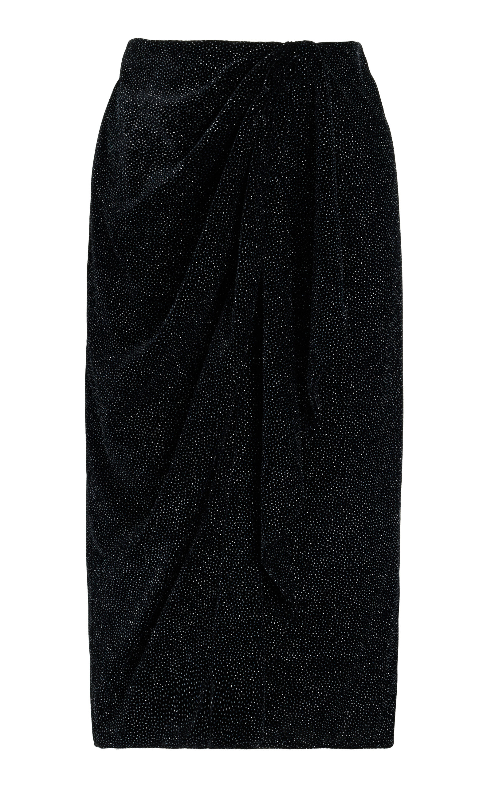 ISABEL MARANT ÉTOILE ALYSSA SPARKLING DRAPED VELVET MIDI SKIRT