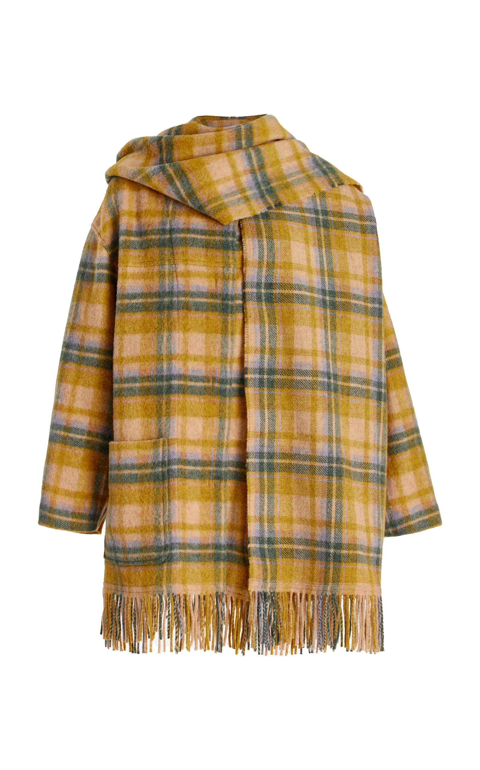 Isabel Marant Étoile Faty Fringed Knitted Coat In Yellow