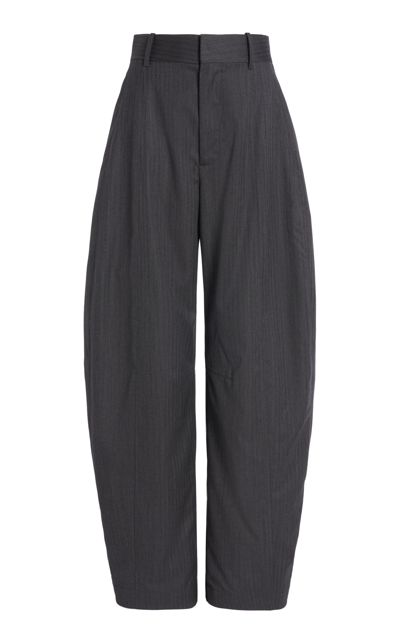 Bottega Veneta Wool Chevron Wide-leg Trousers In Grey