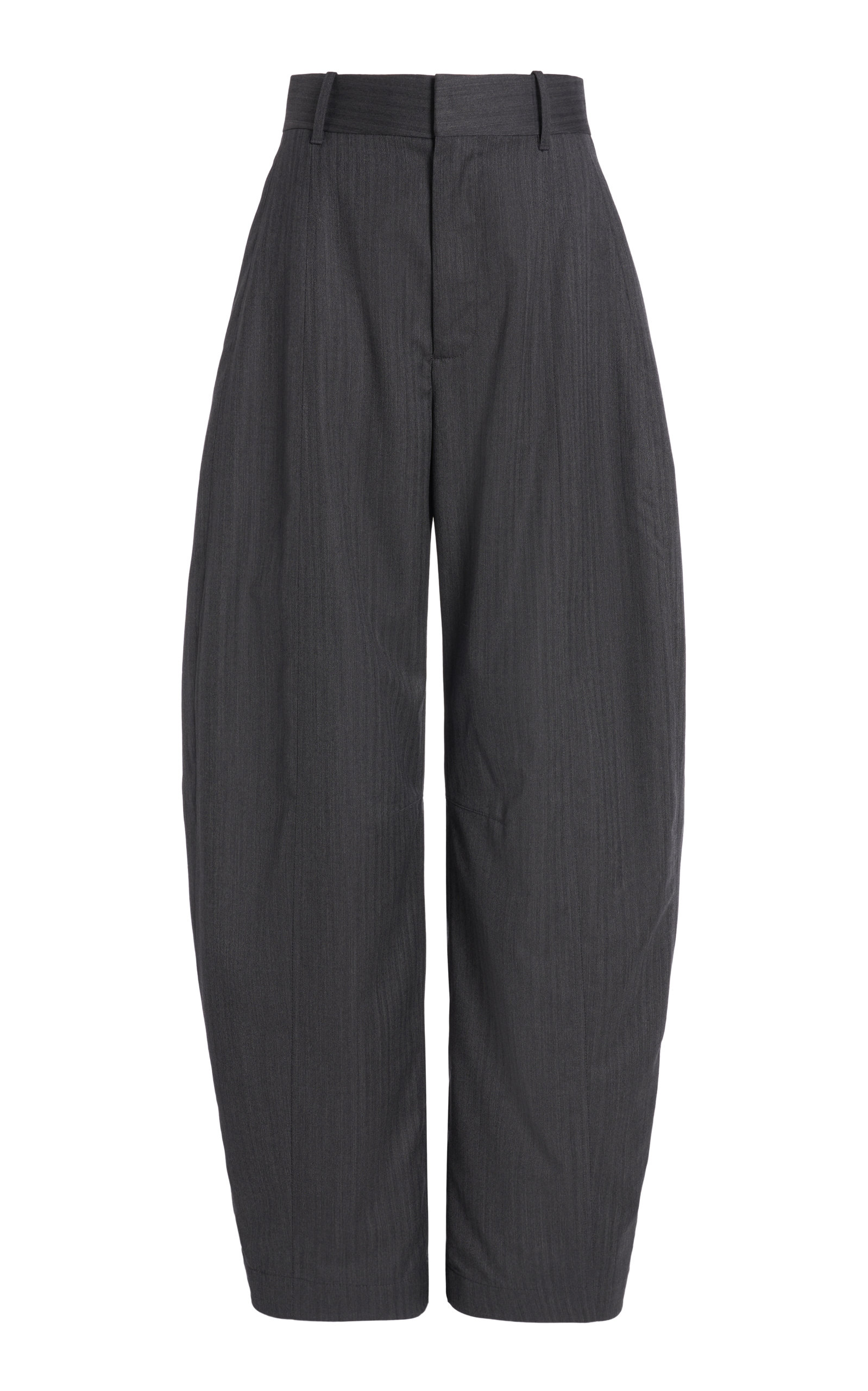 Bottega Veneta Wool Chevron Wide-leg Pants In Grey