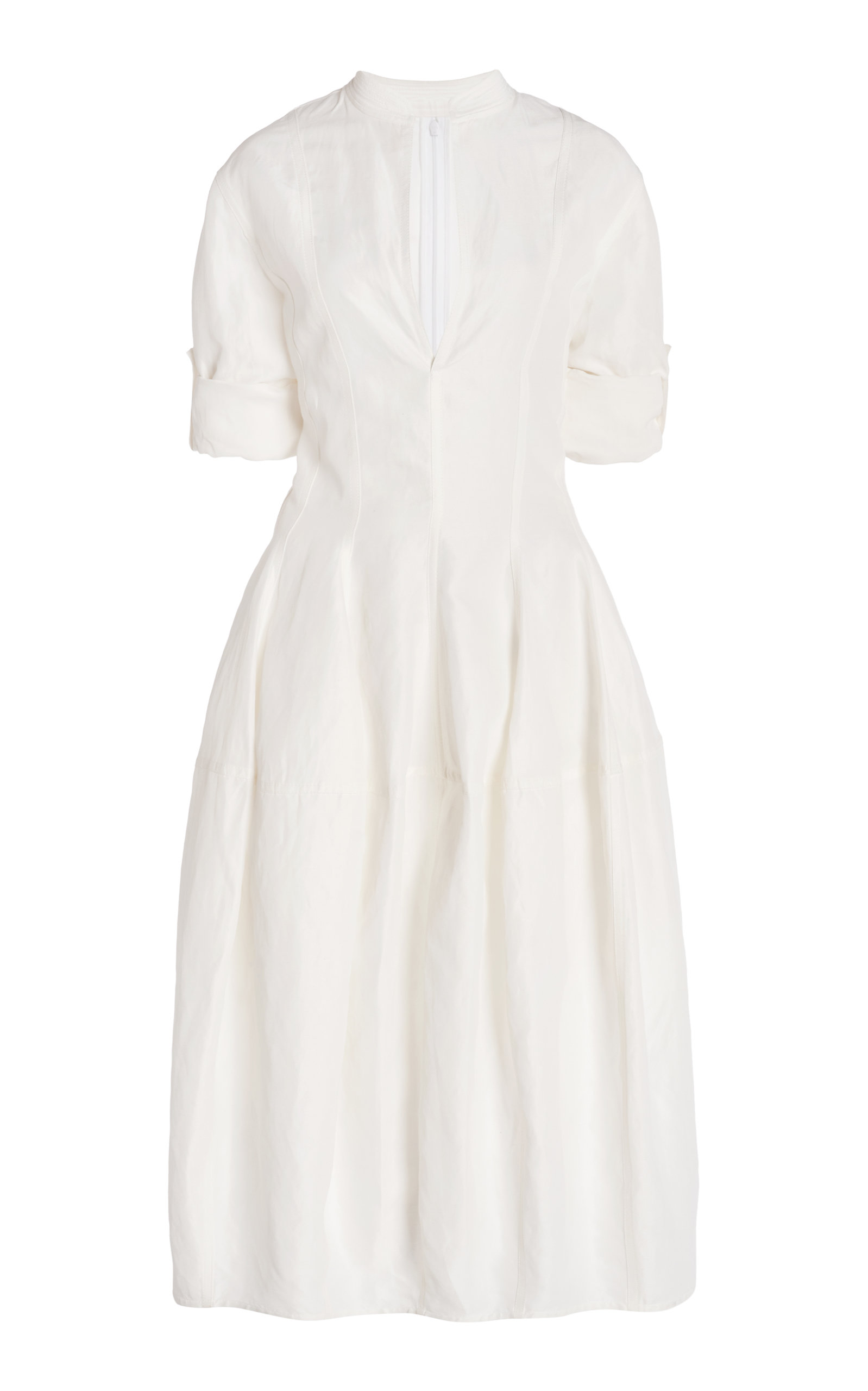 Bottega Veneta Fluid Midi Dress In White