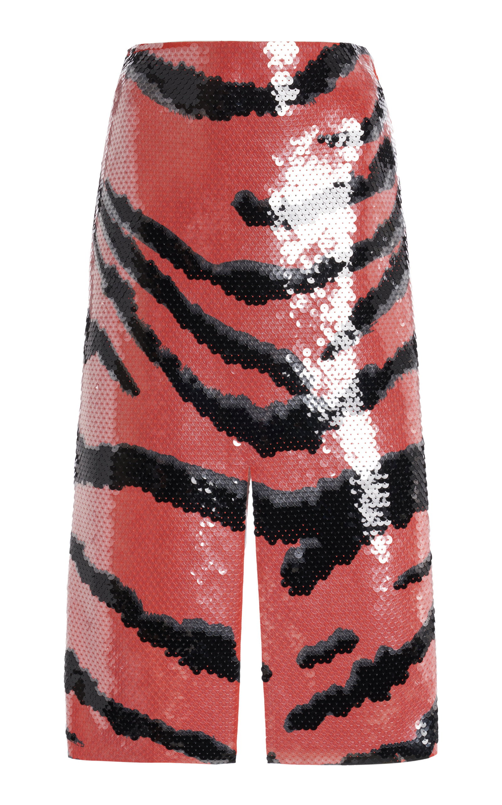 Shop Bottega Veneta Tiger-printed Sequin Midi Skirt