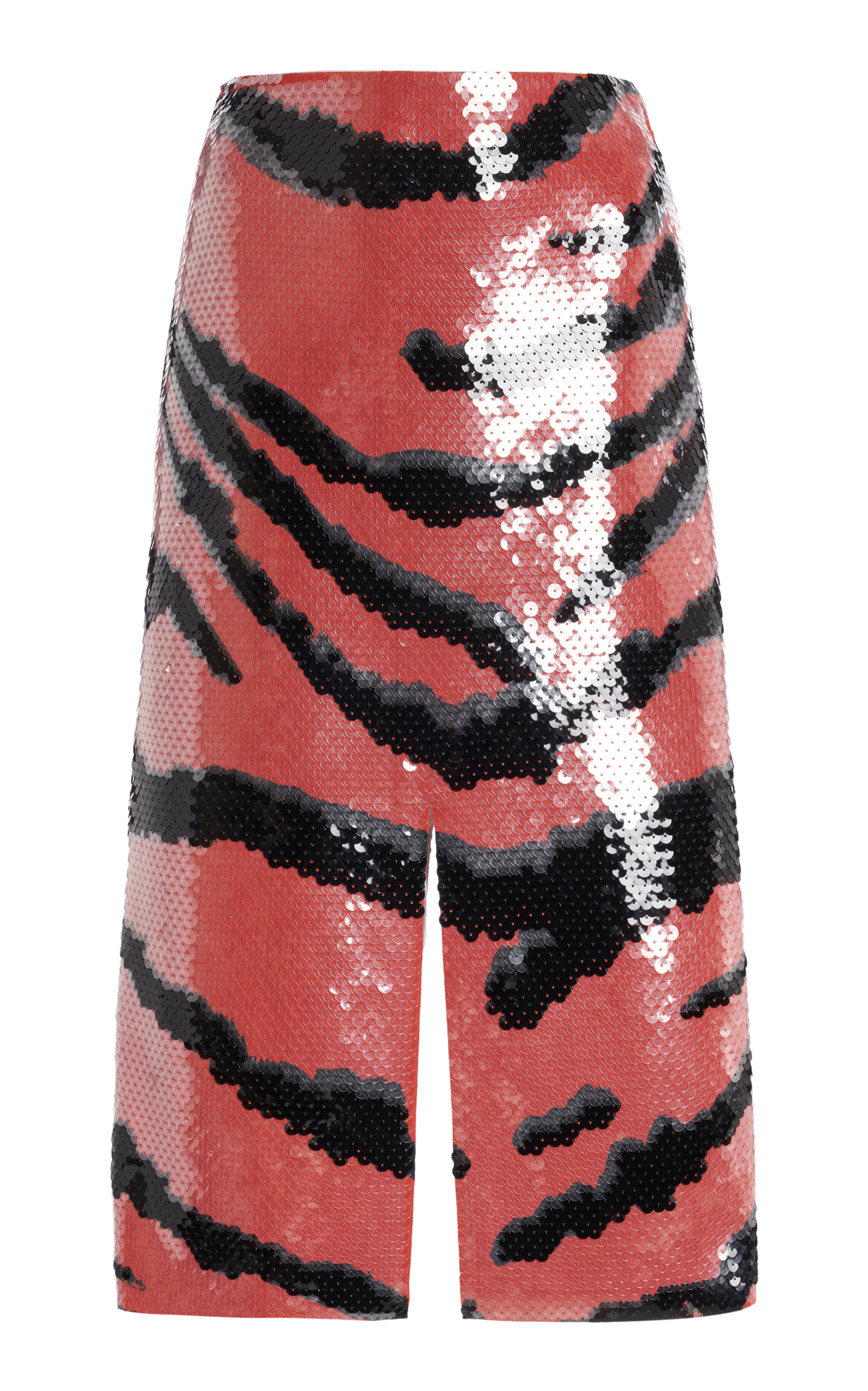 Bottega Veneta Tiger-Printed Sequin Midi Skirt
