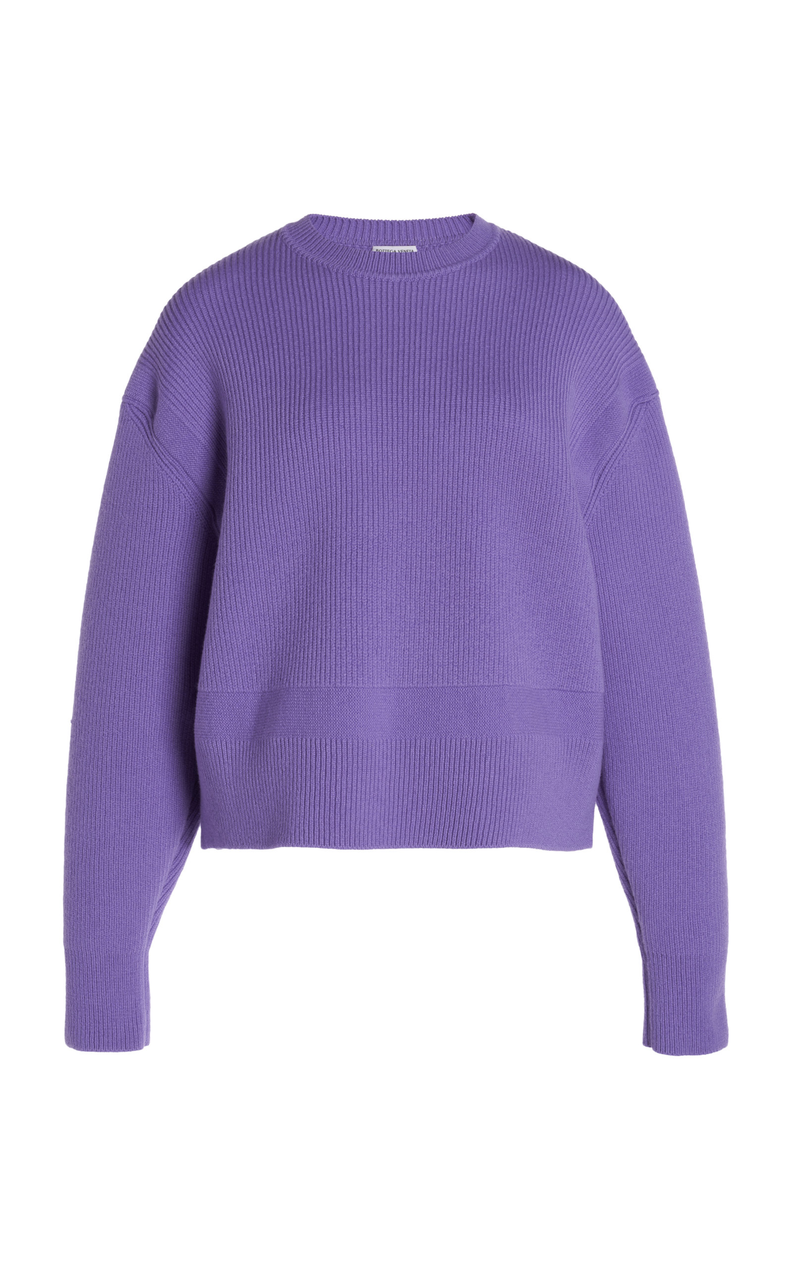 Bottega Veneta English Ribbed Cashmere-blend Jumper In Purple