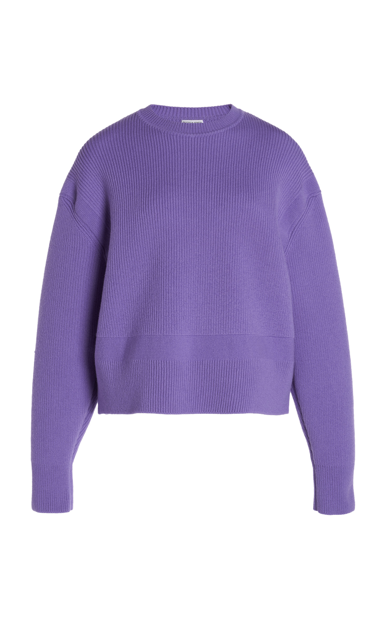 Bottega Veneta English Ribbed Cashmere-blend Sweater In Purple