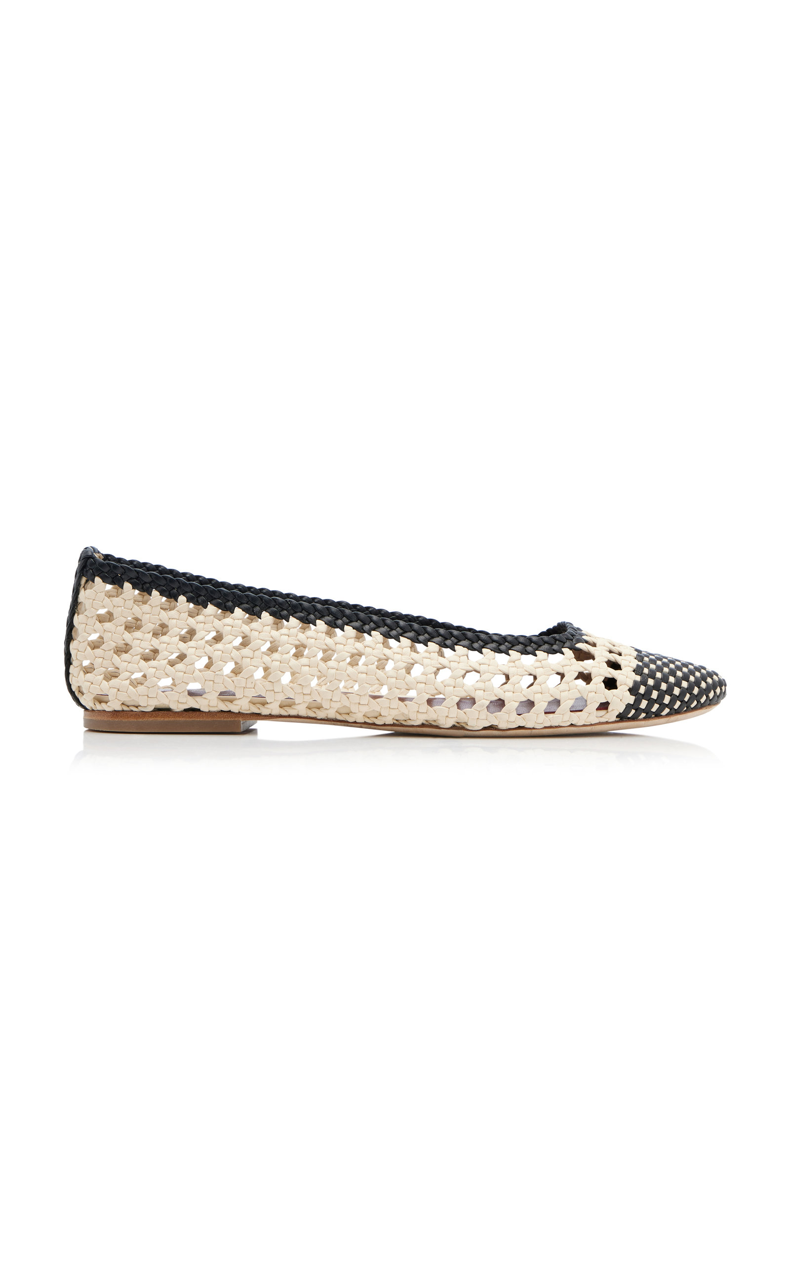 STAUD Nell Crocheted Leather Ballet Flats - Women's Shoes