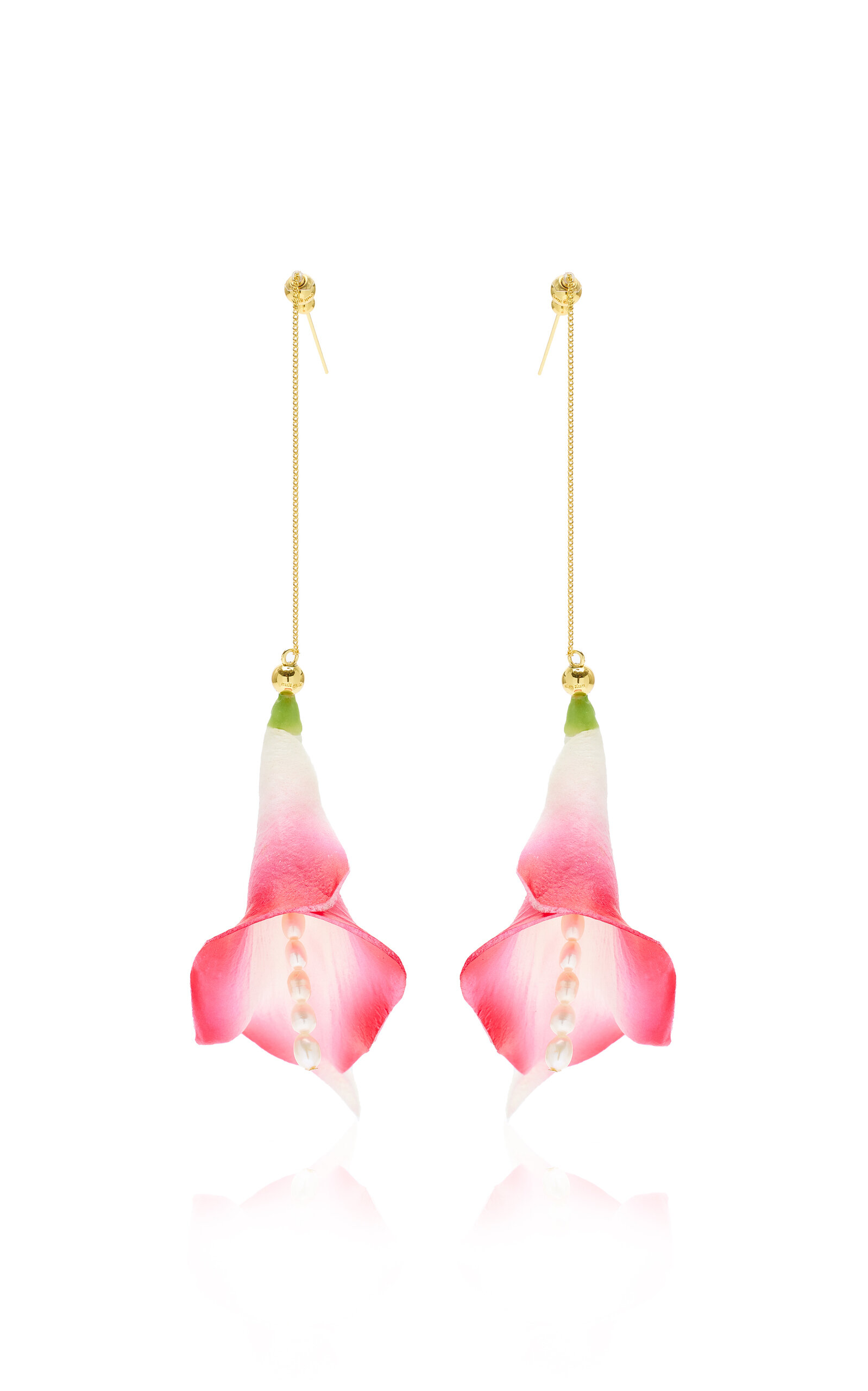 Cult Gaia - Women's Calla Pearl-Detailed Faux Floral Earring - Pink - OS - Moda Operandi - Gifts For Her