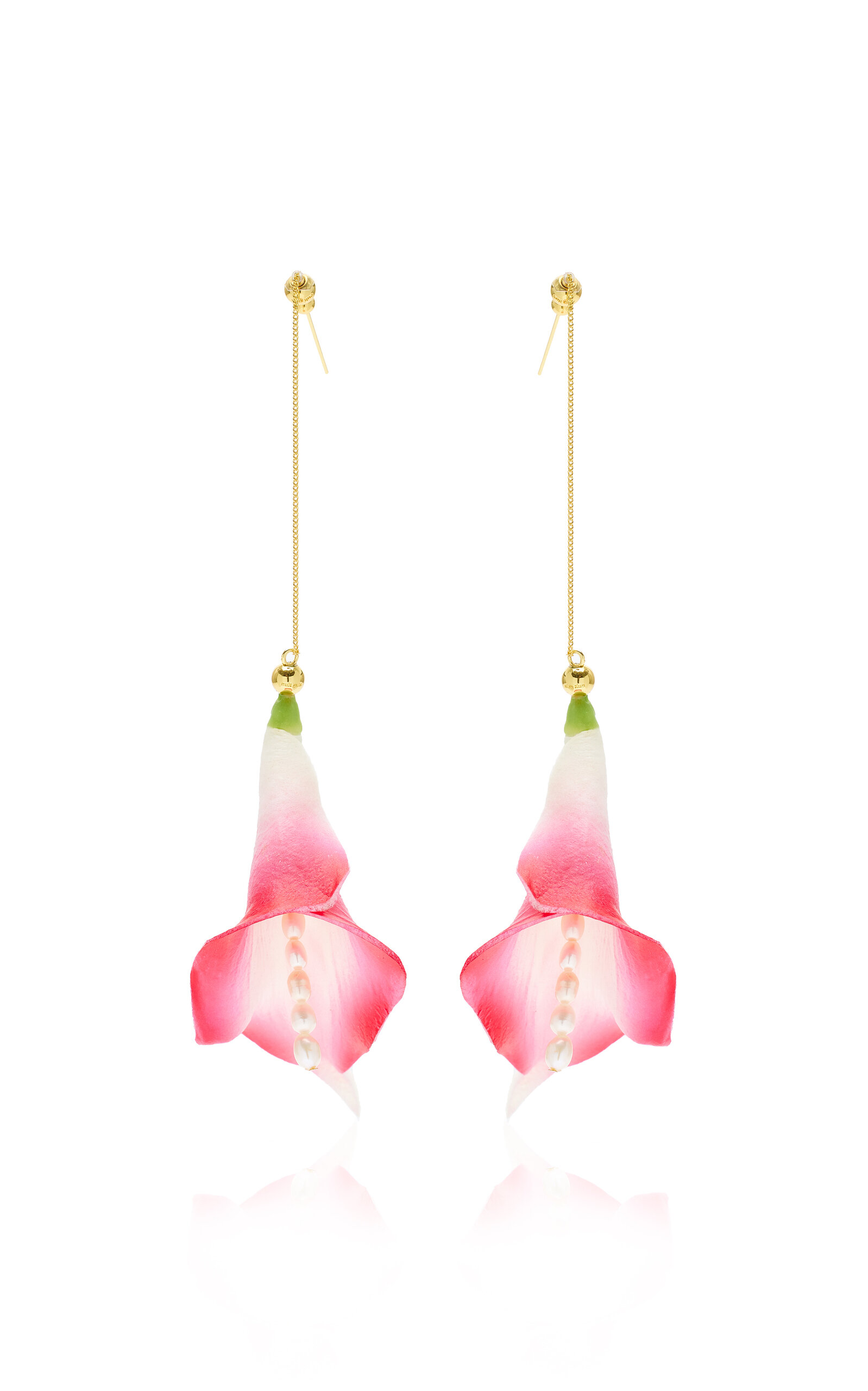 Cult Gaia - Women's Calla Pearl-Detailed Faux Floral Earring - Pink - OS - Moda Operandi - Gifts For Her