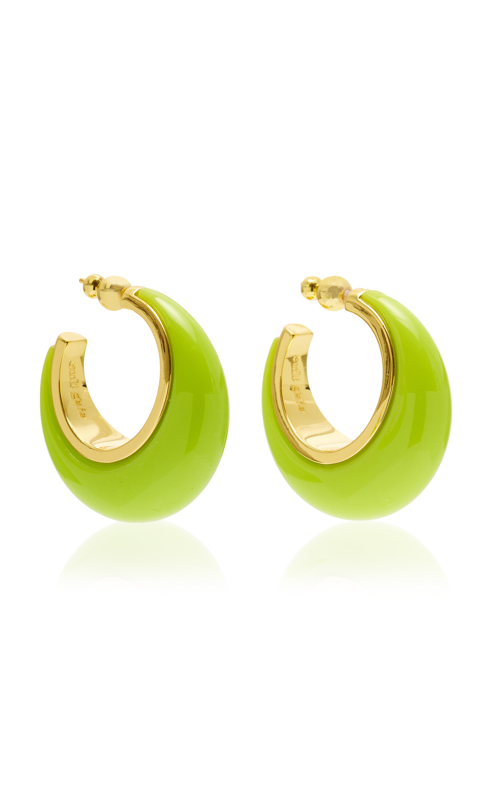 Cult Gaia - Women's Mona Enameled Hoop Earrings - Green - OS - Moda Operandi - Gifts For Her
