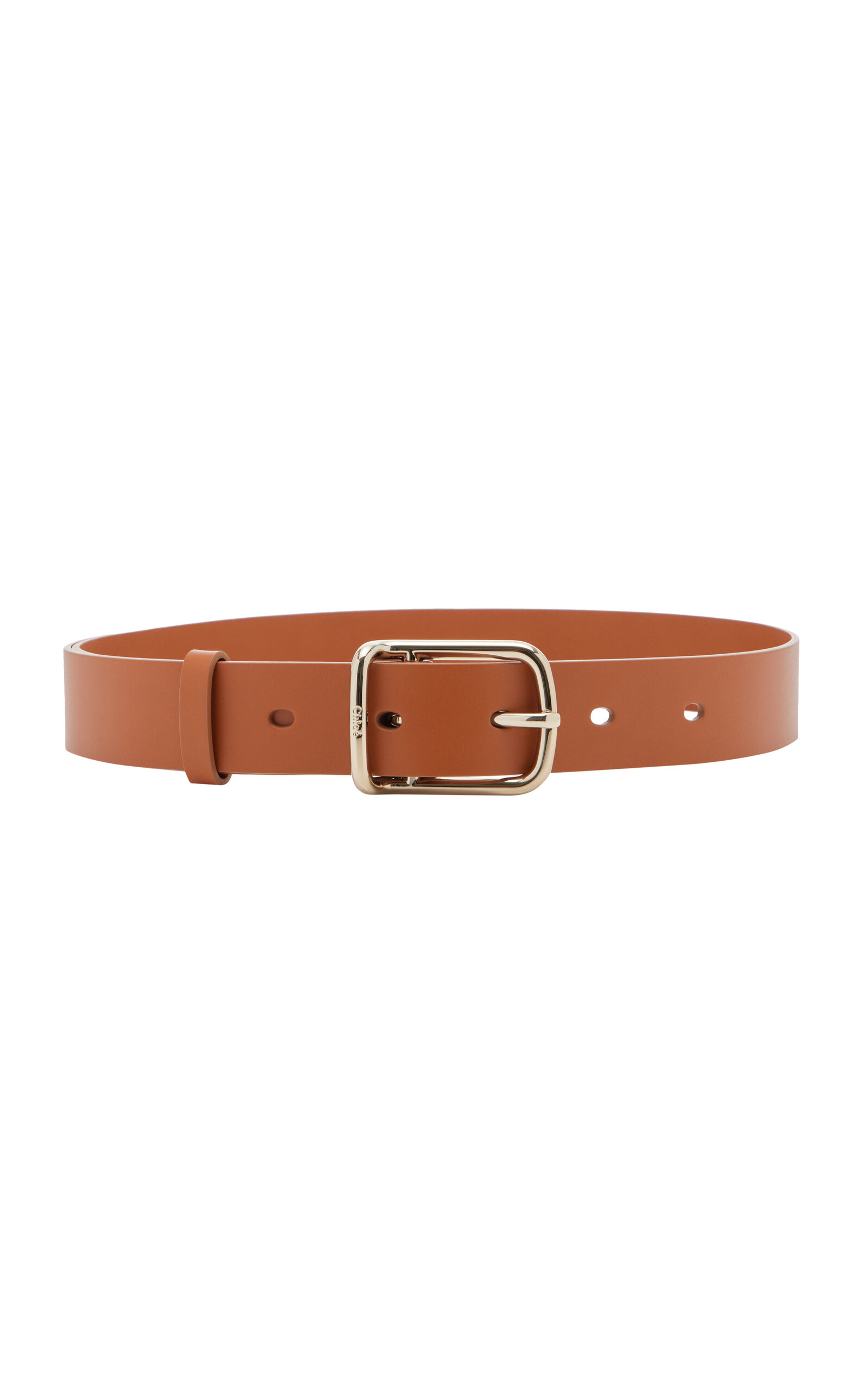 Chloé Joe Wide Leather Belt In Brown