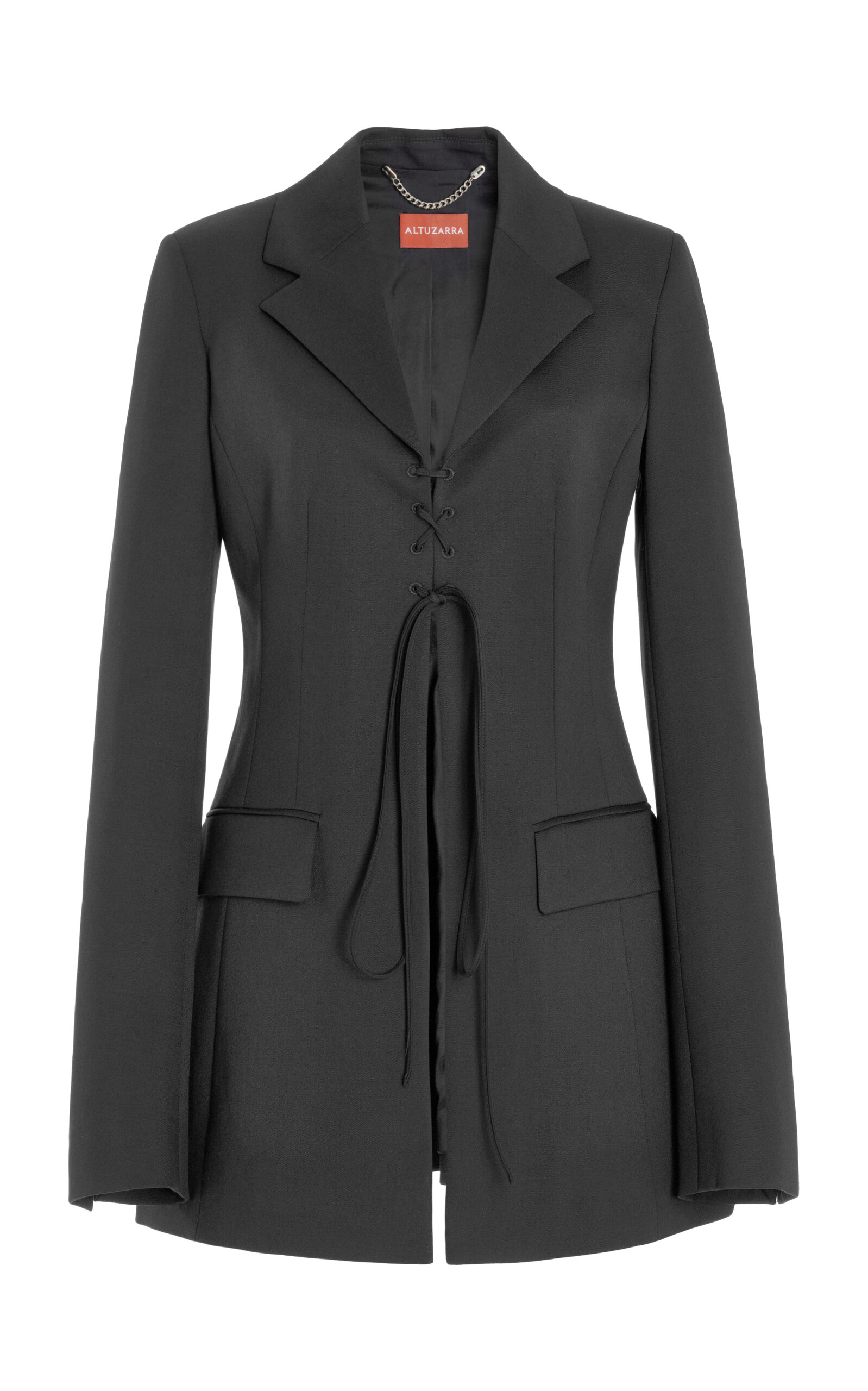 Altuzarra Gardner Lace-Up Stretch-Wool Blazer - Black