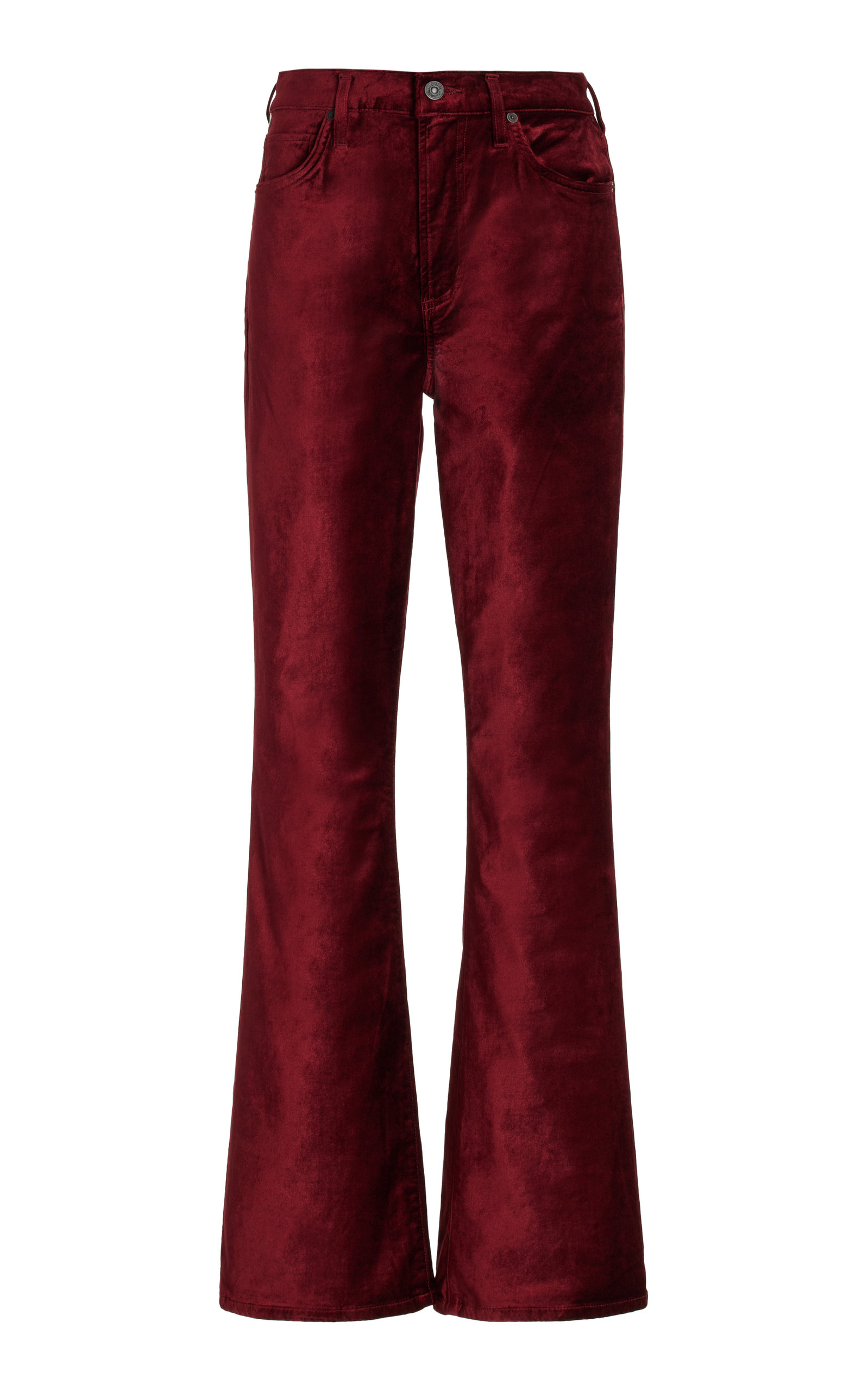 Citizen Of Humanity Lilah High Rise Bootcut Velvet In Burgundy