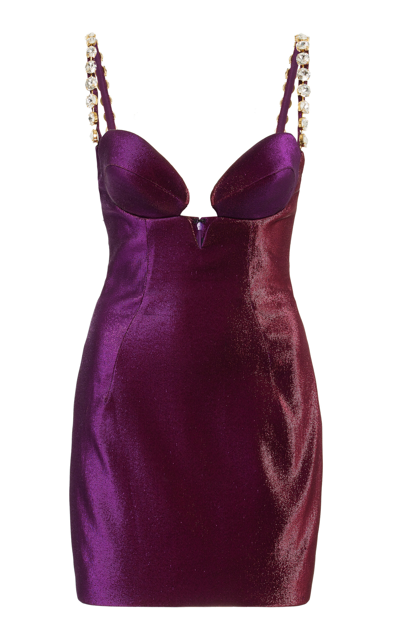 moda operandi purple dress Georges Hobeika - - Strapless Embellished Chiffon Midi Dress - Purple - FR  34