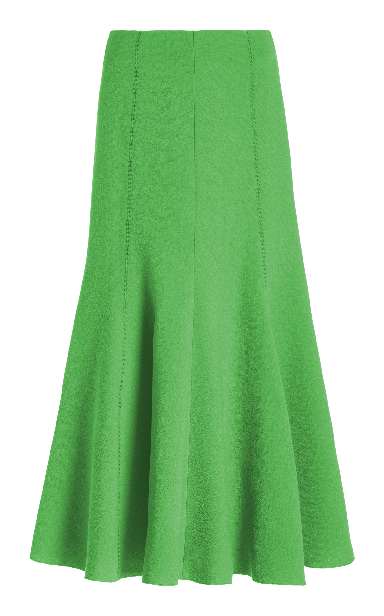 Gabriela Hearst Amy Fluted-hem Wool Midi Skirt In Green