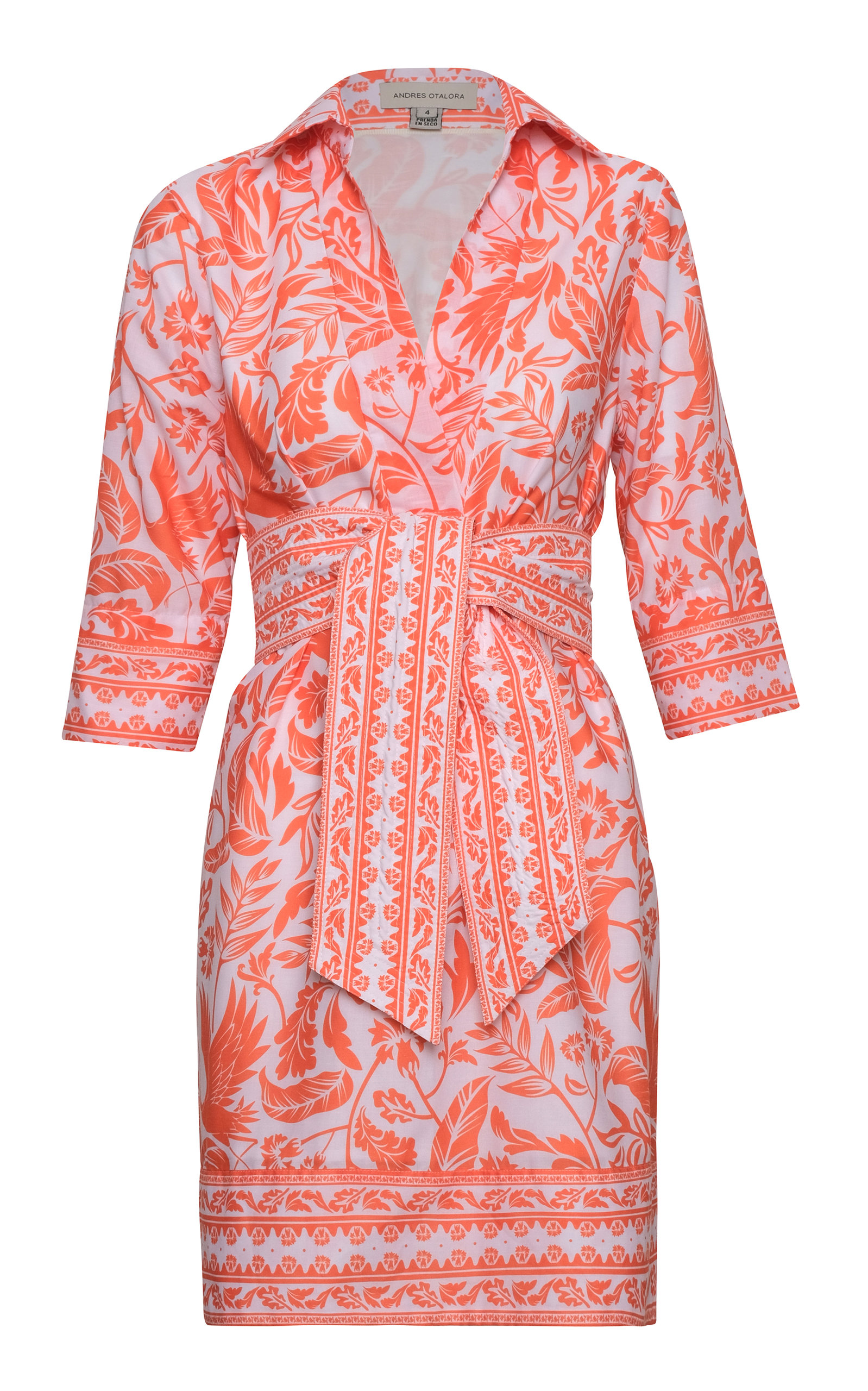 Andres Otalora Women's Agua Clara Belted Cotton Mini Dress