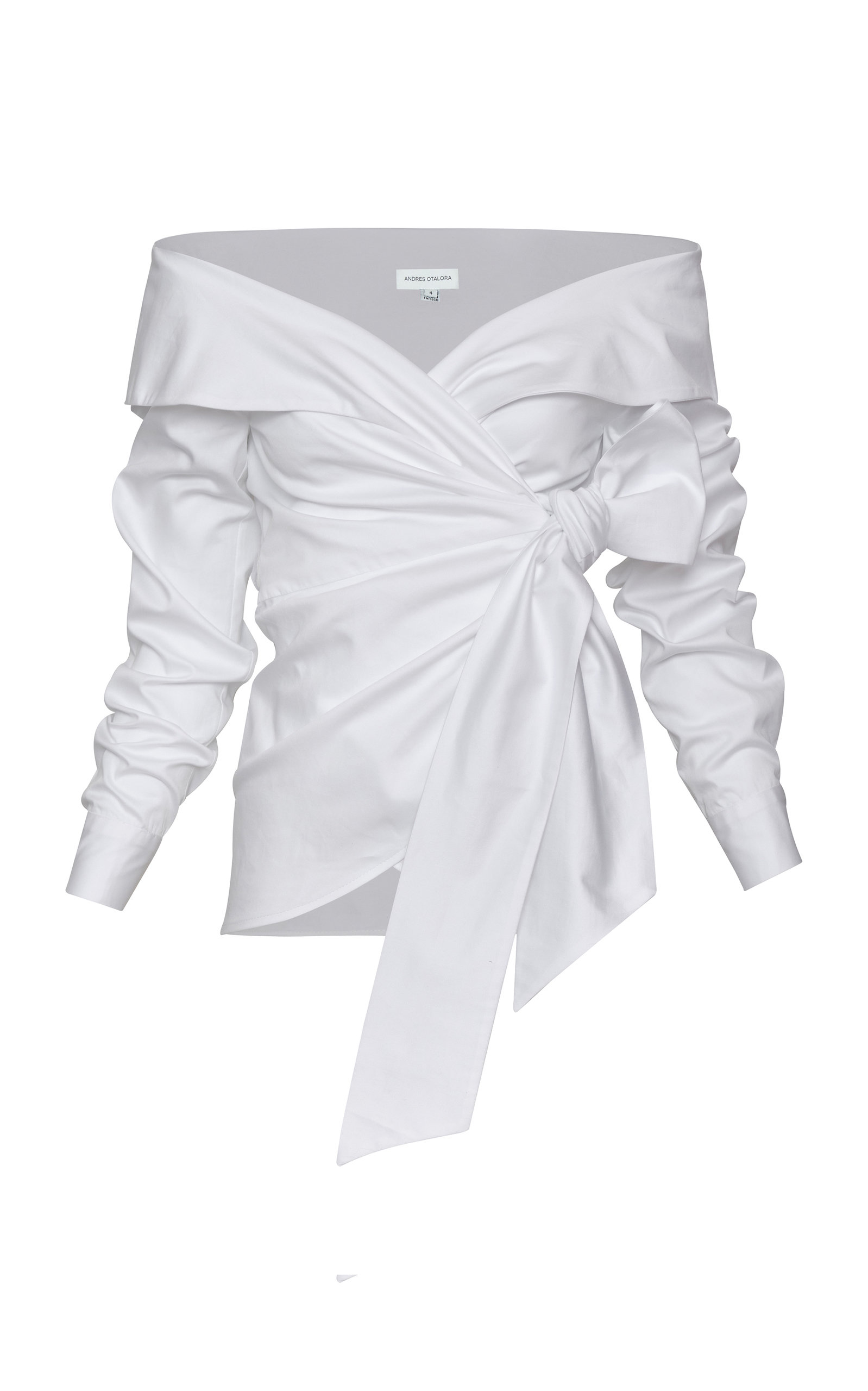 Andres Otalora Women's Muluya Off-The-Shoulder Cotton Wrap Blouse