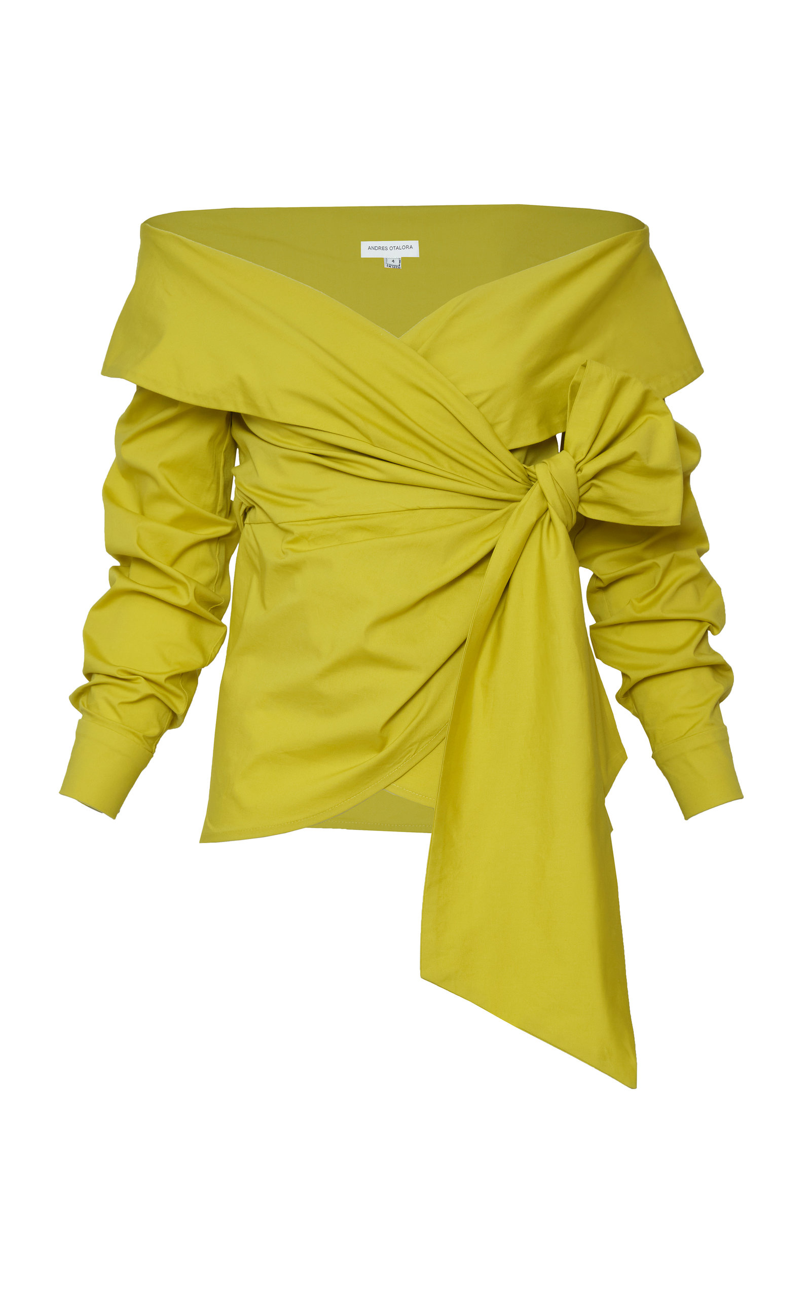 Andres Otalora Women's Muluya Off-The-Shoulder Cotton Wrap Blouse