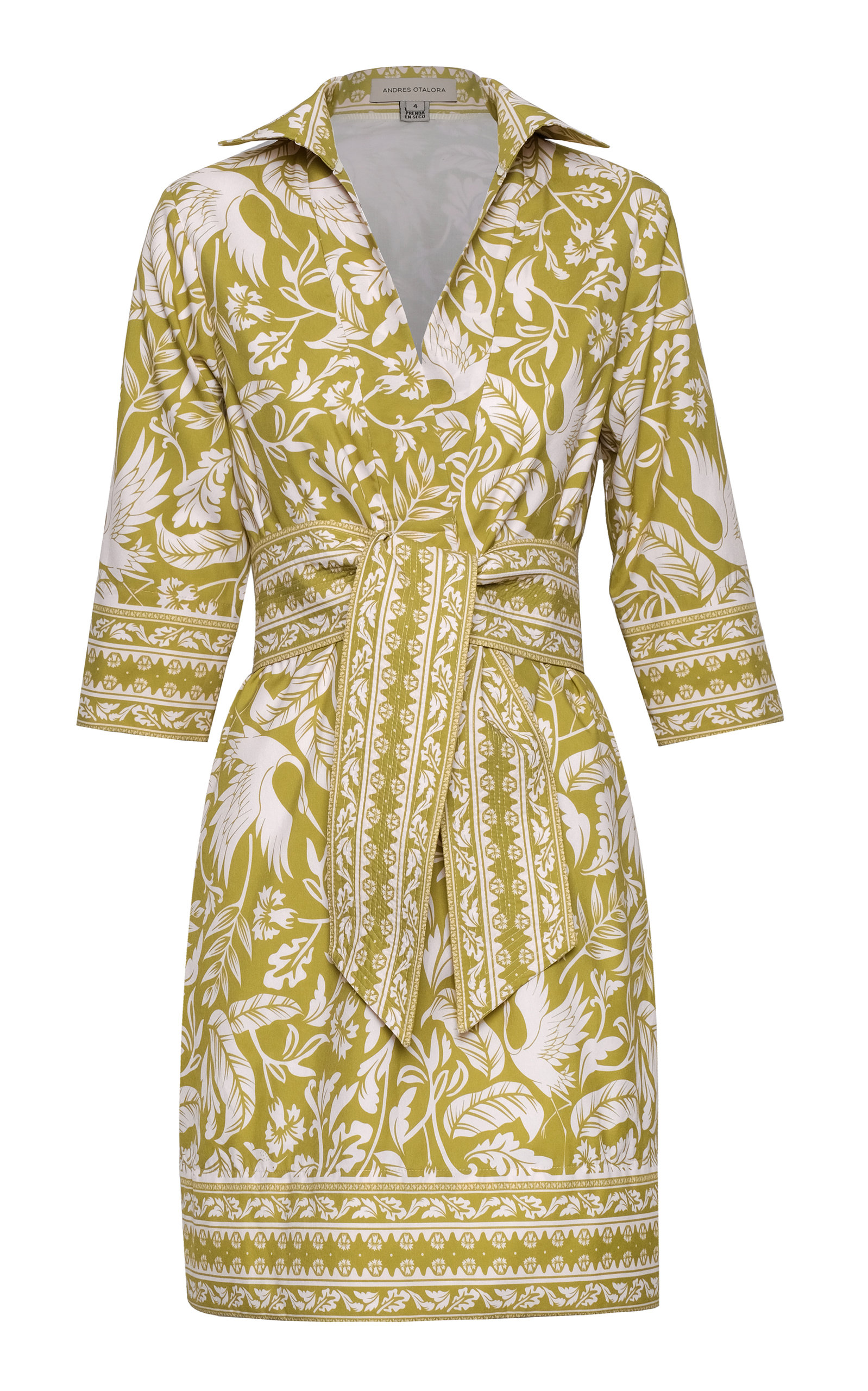 Andres Otalora Women's Agua Clara Belted Cotton Mini Dress In Print