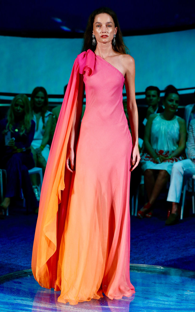 Naeem Khan Women's Asymmetric Silk Chiffon Gown In Multi