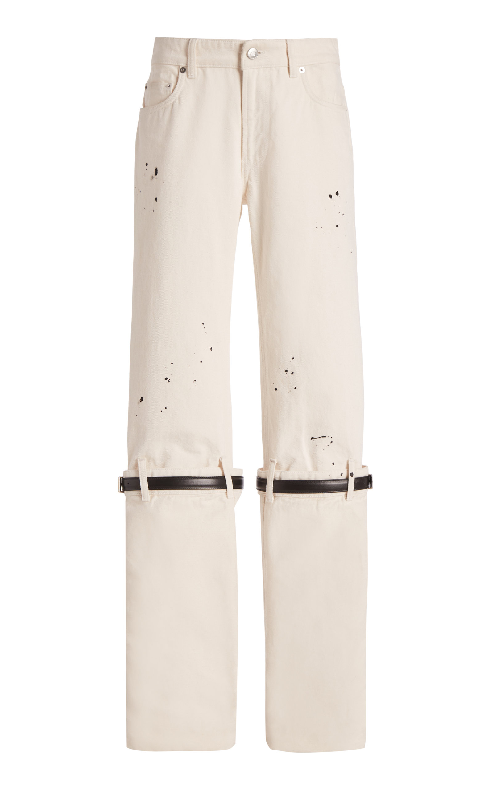 Coperni Women's Hybrid Denim Pants In White,medium Wash