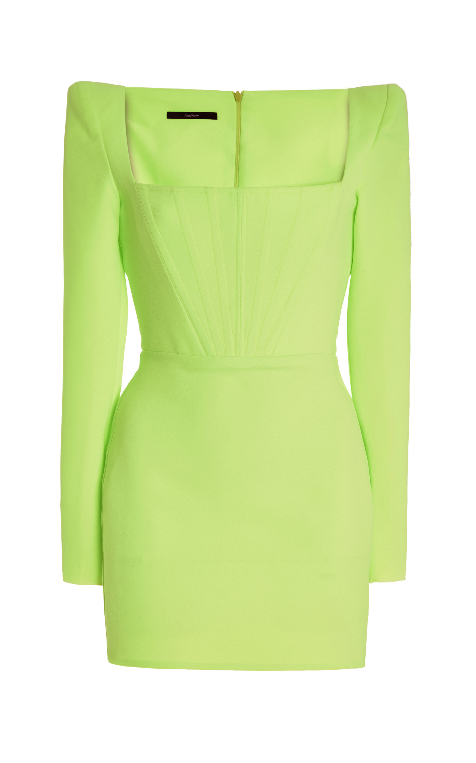 Alex Perry Exclusive Dale Stretch-crepe Corseted Mini Dress In Green
