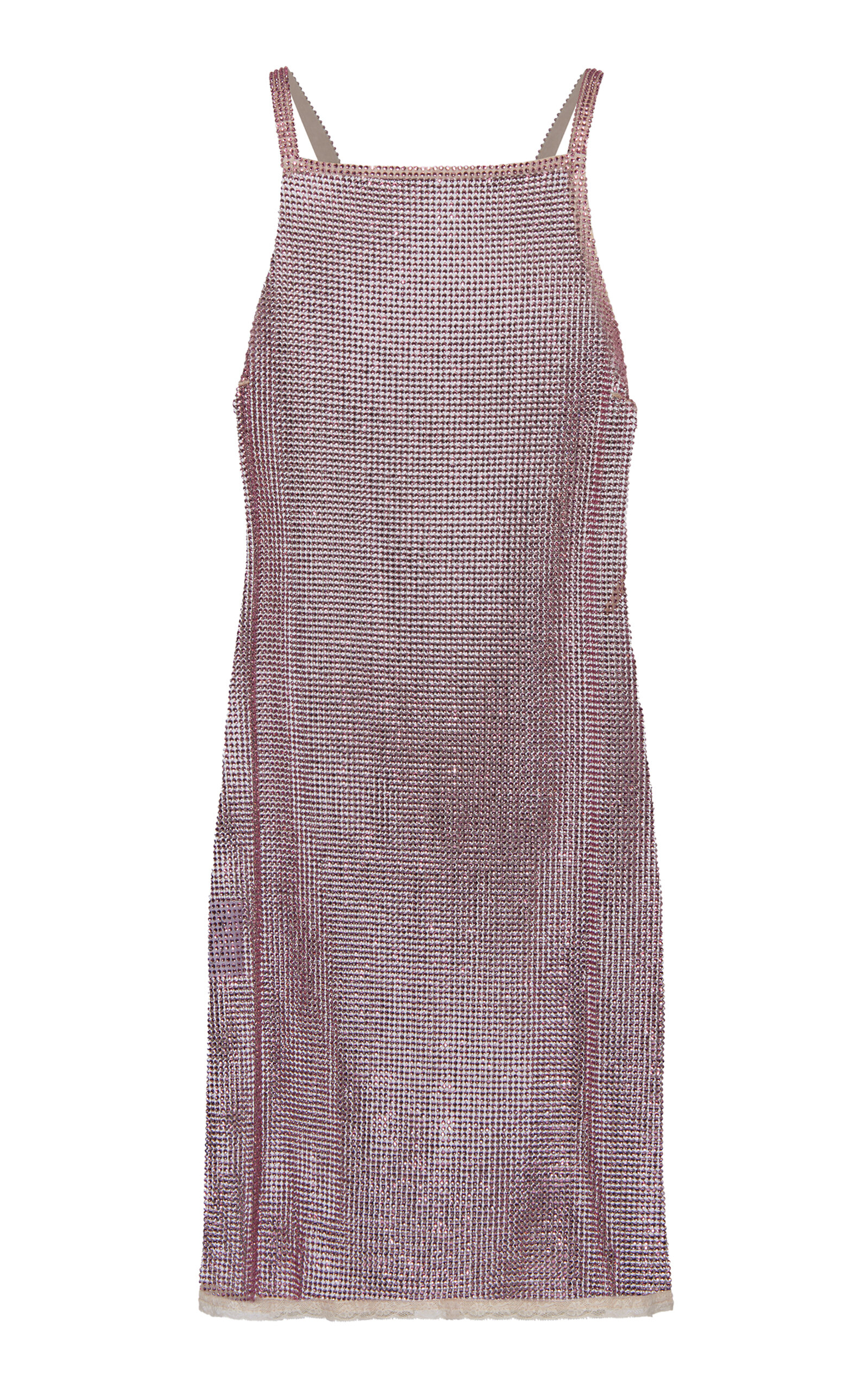 Prada Sequin-embroidered Mesh Mini Dress In Pink